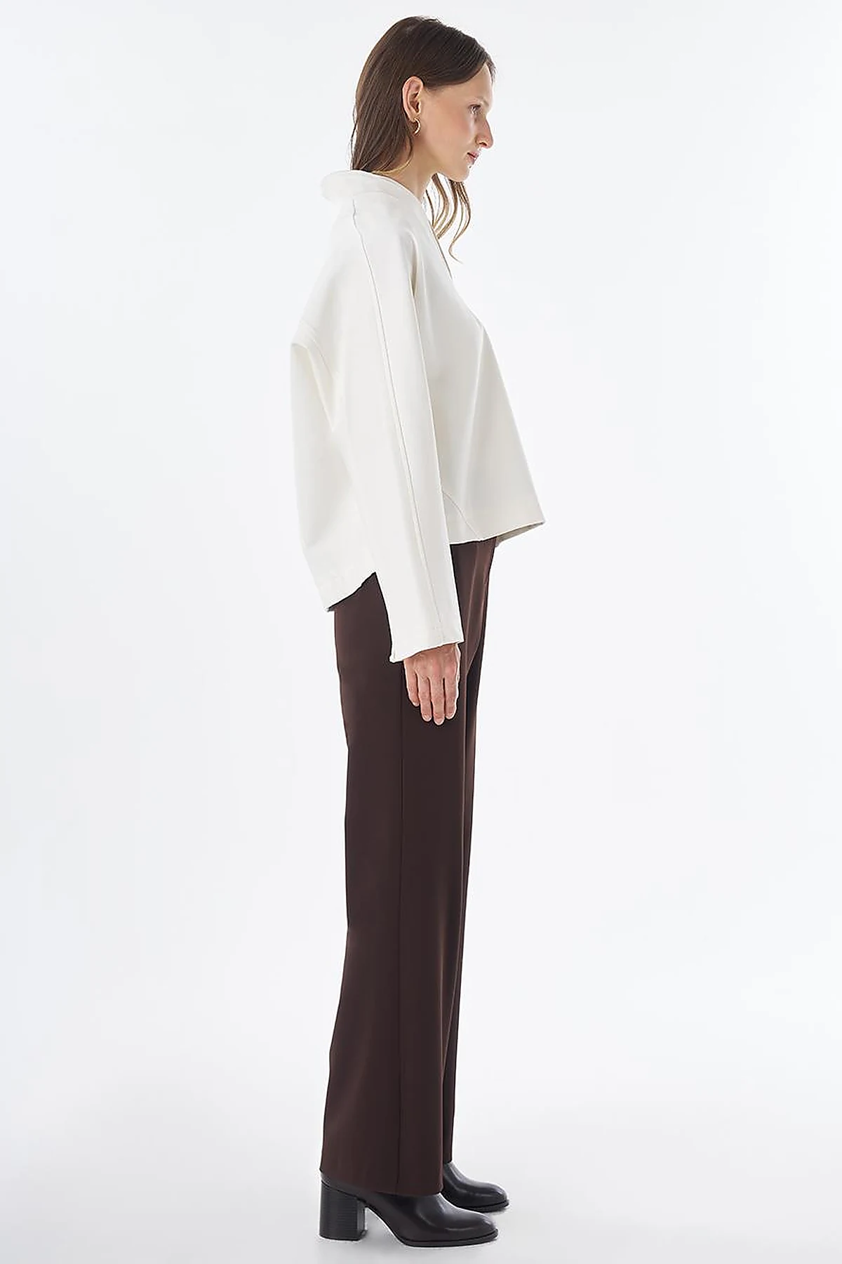 V-Neck Rayon Blouse Ecru