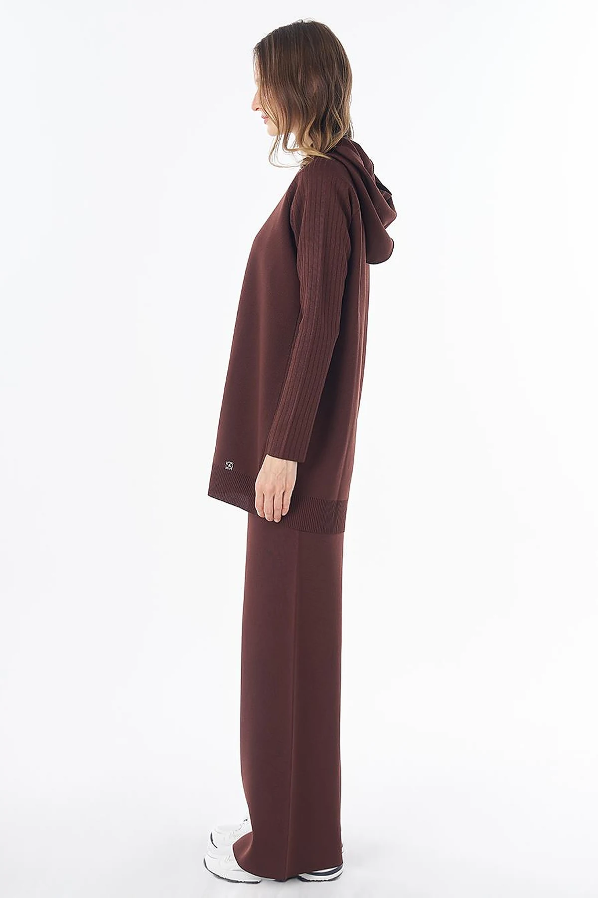 Hooded Knit Set – Brown