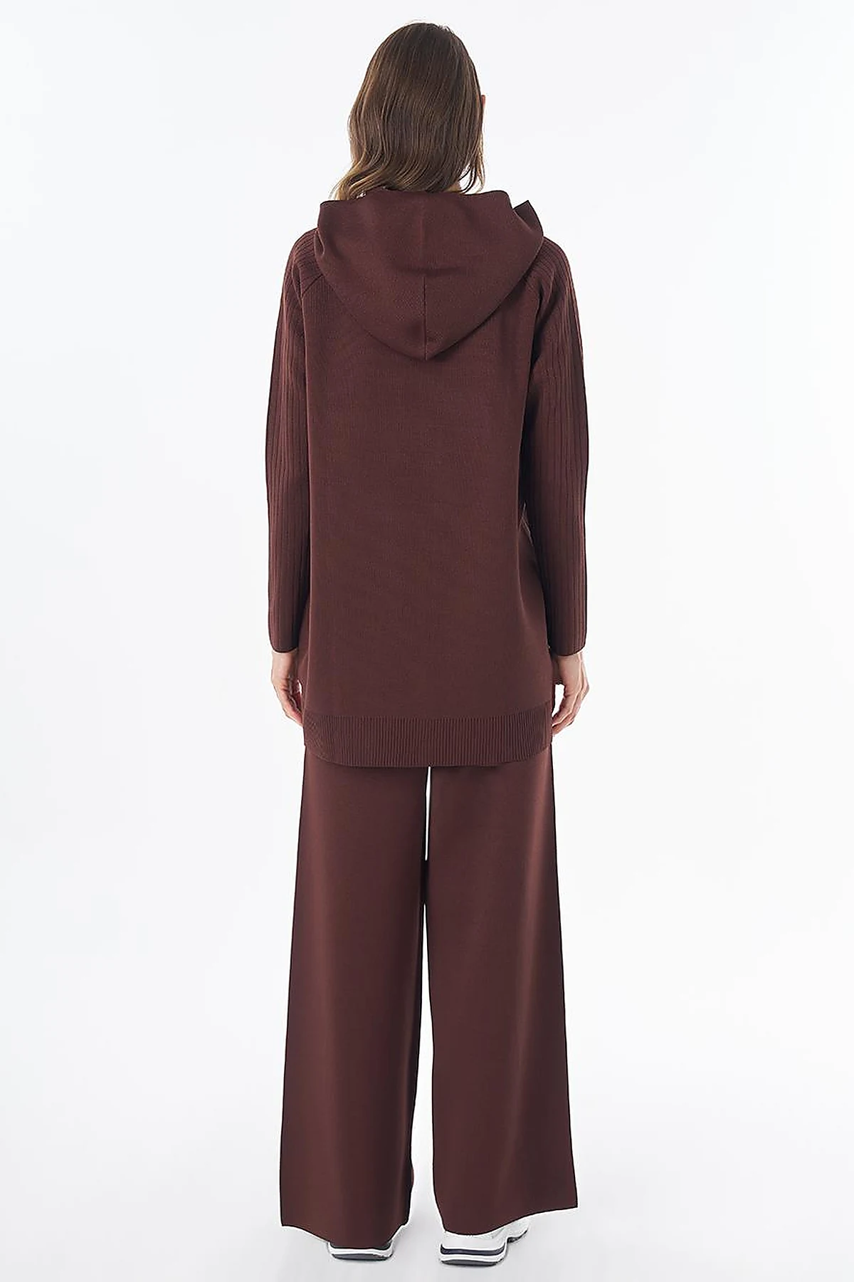 Hooded Knit Set – Brown