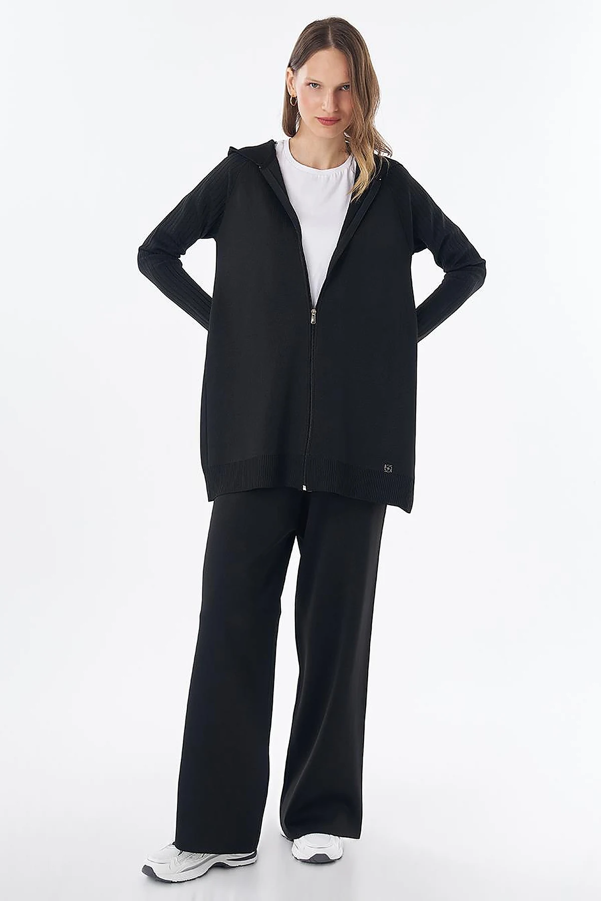 Hooded Knit Set – Black