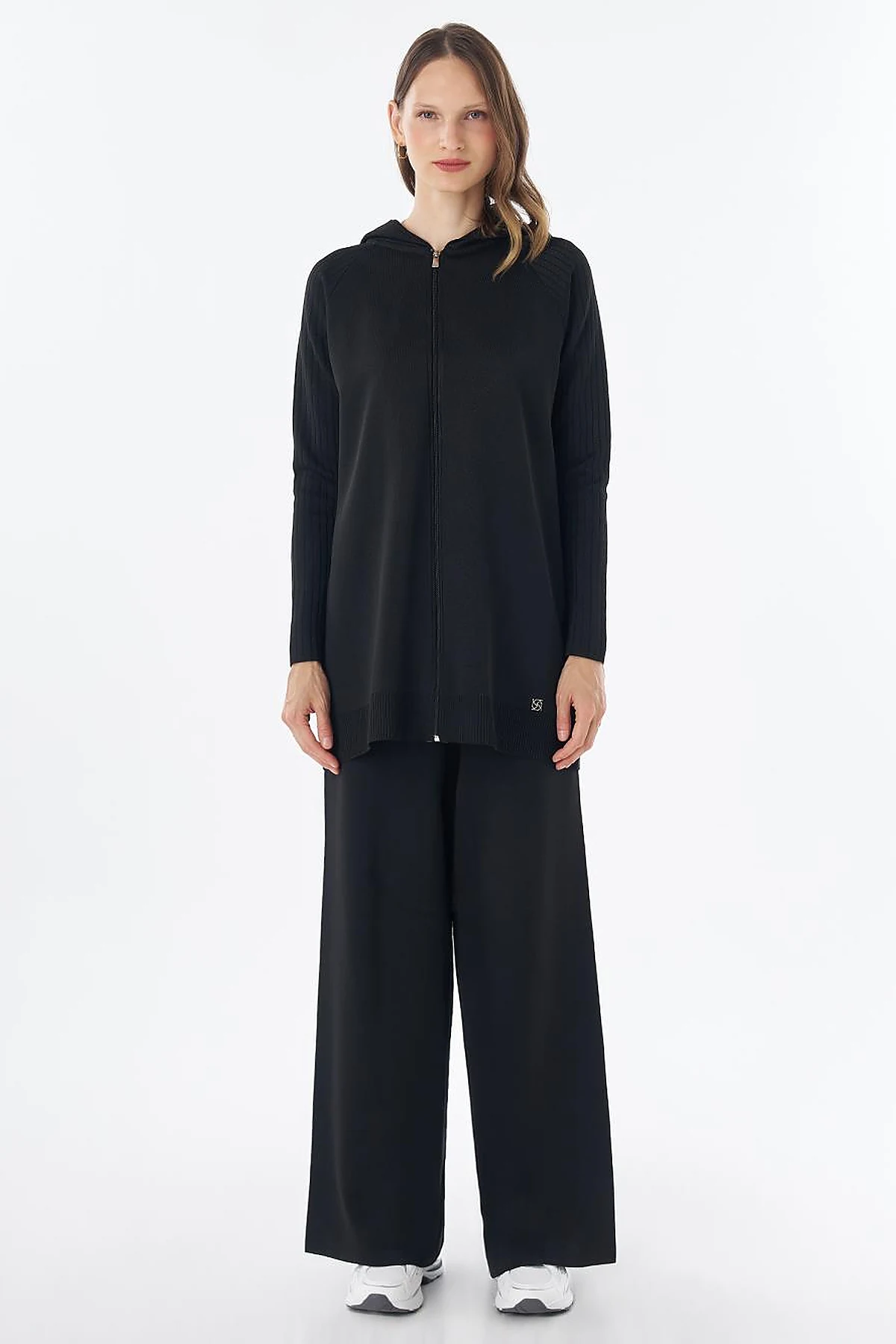 Hooded Knit Set – Black