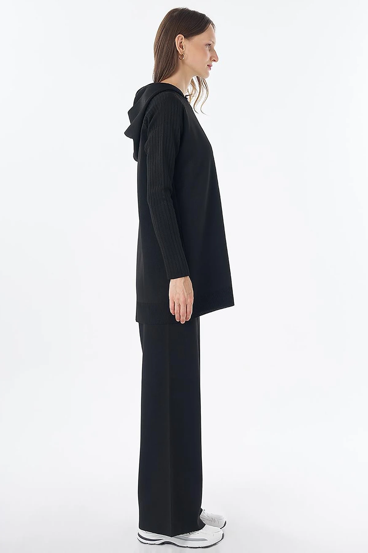 Hooded Knit Set – Black