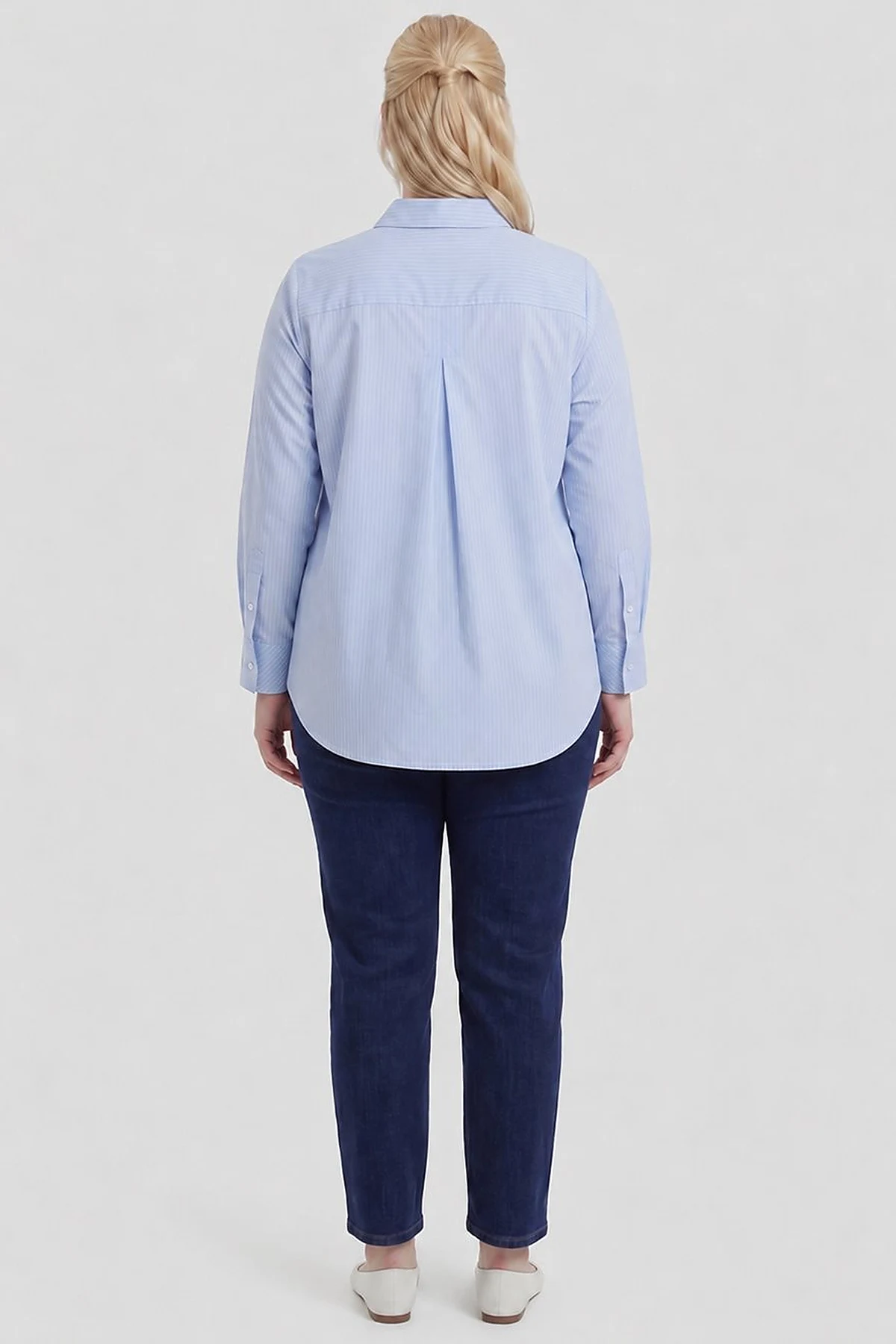 Appliqué Detail Modal Tunic – Air Force Blue