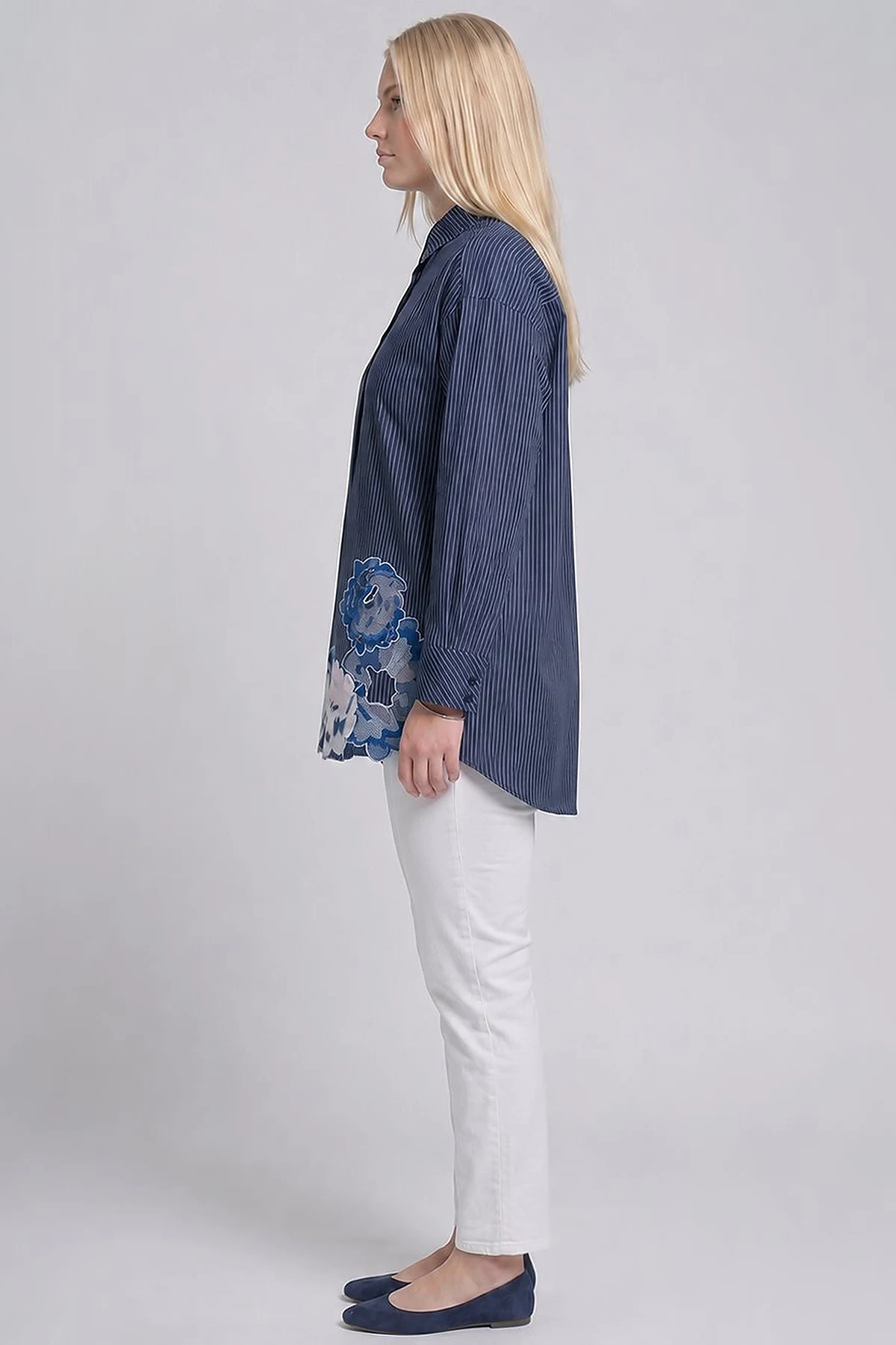 Appliqué Detail Modal Tunic – Dark Navy