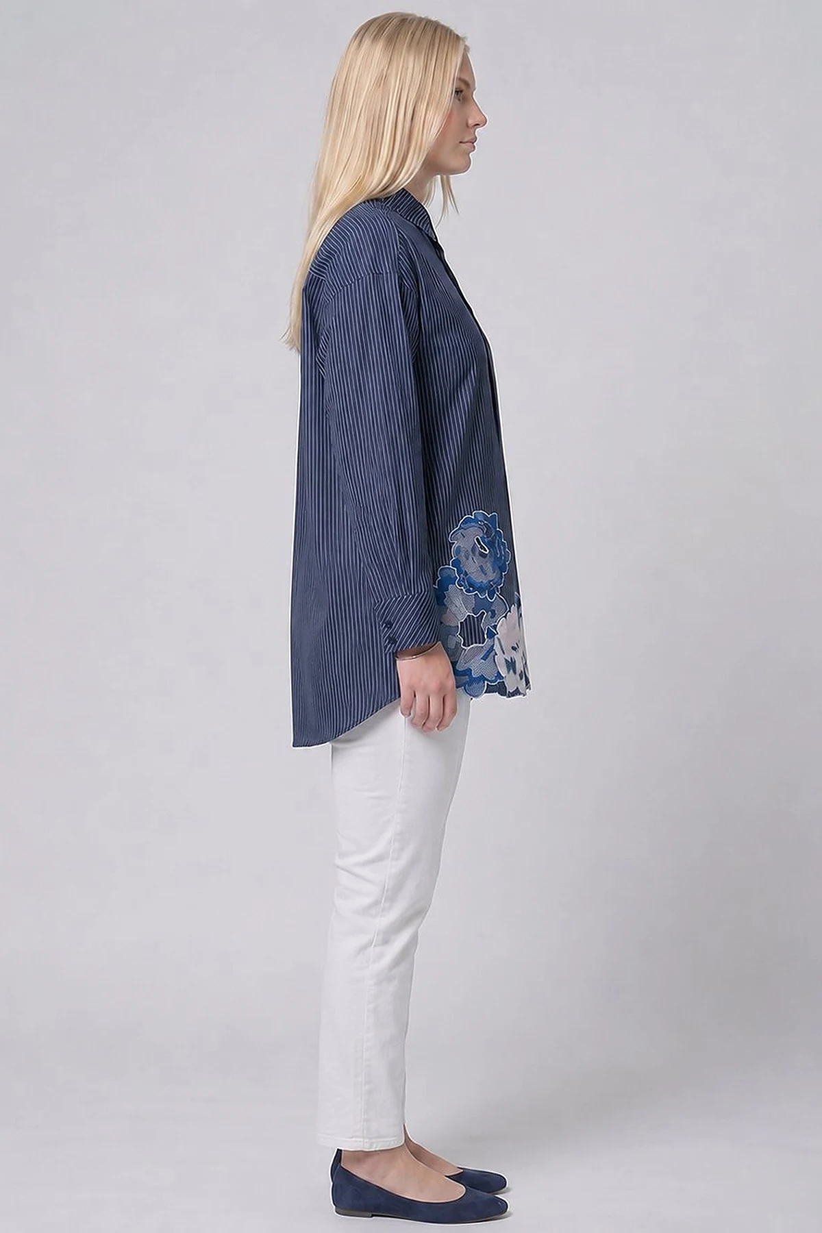 Appliqué Detail Modal Tunic – Dark Navy