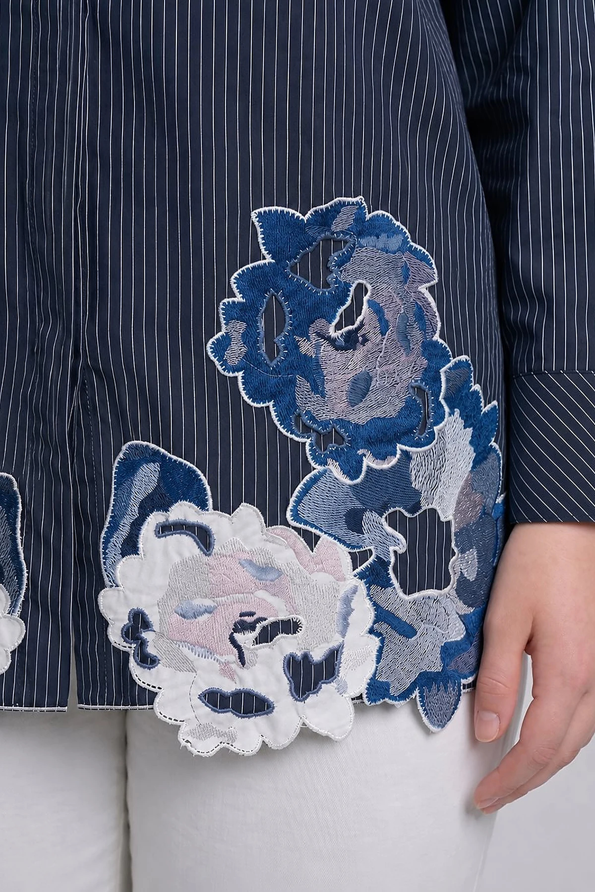 Appliqué Detail Modal Tunic – Dark Navy
