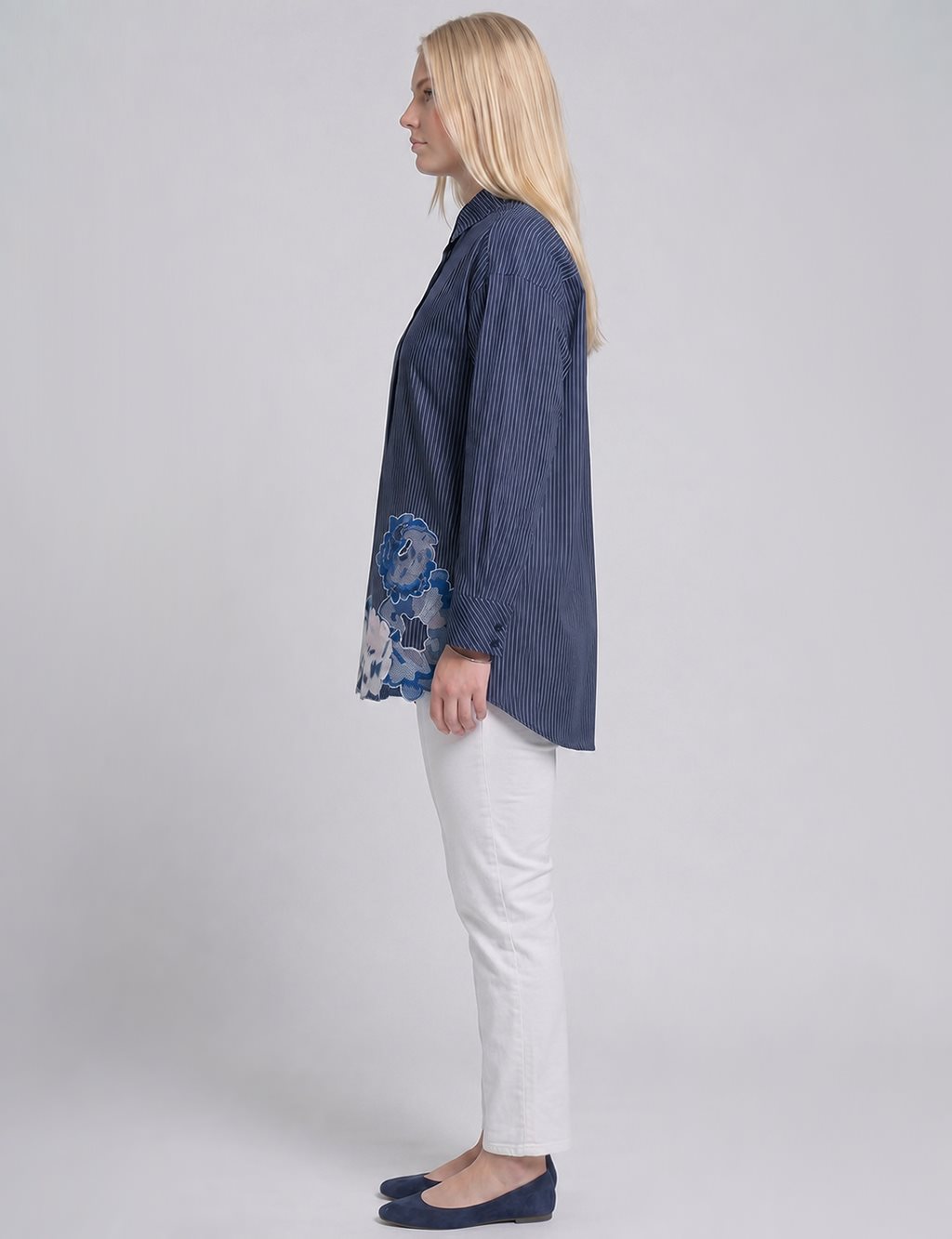 Appliqué Detail Modal Tunic – Dark Navy