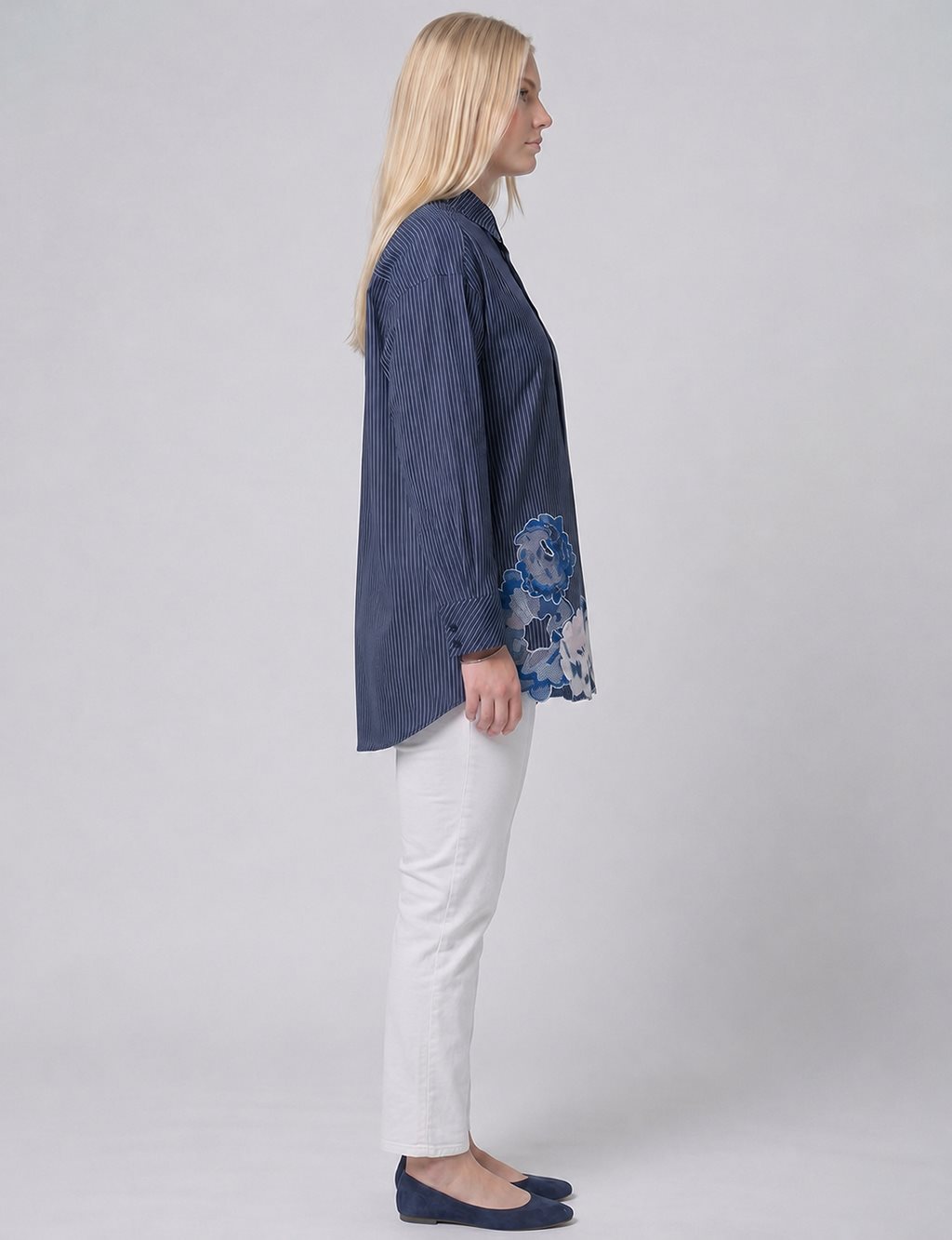 Appliqué Detail Modal Tunic – Dark Navy