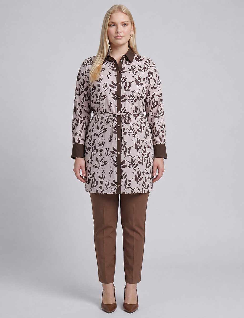 100% Cotton Floral Print Tunic – Cream