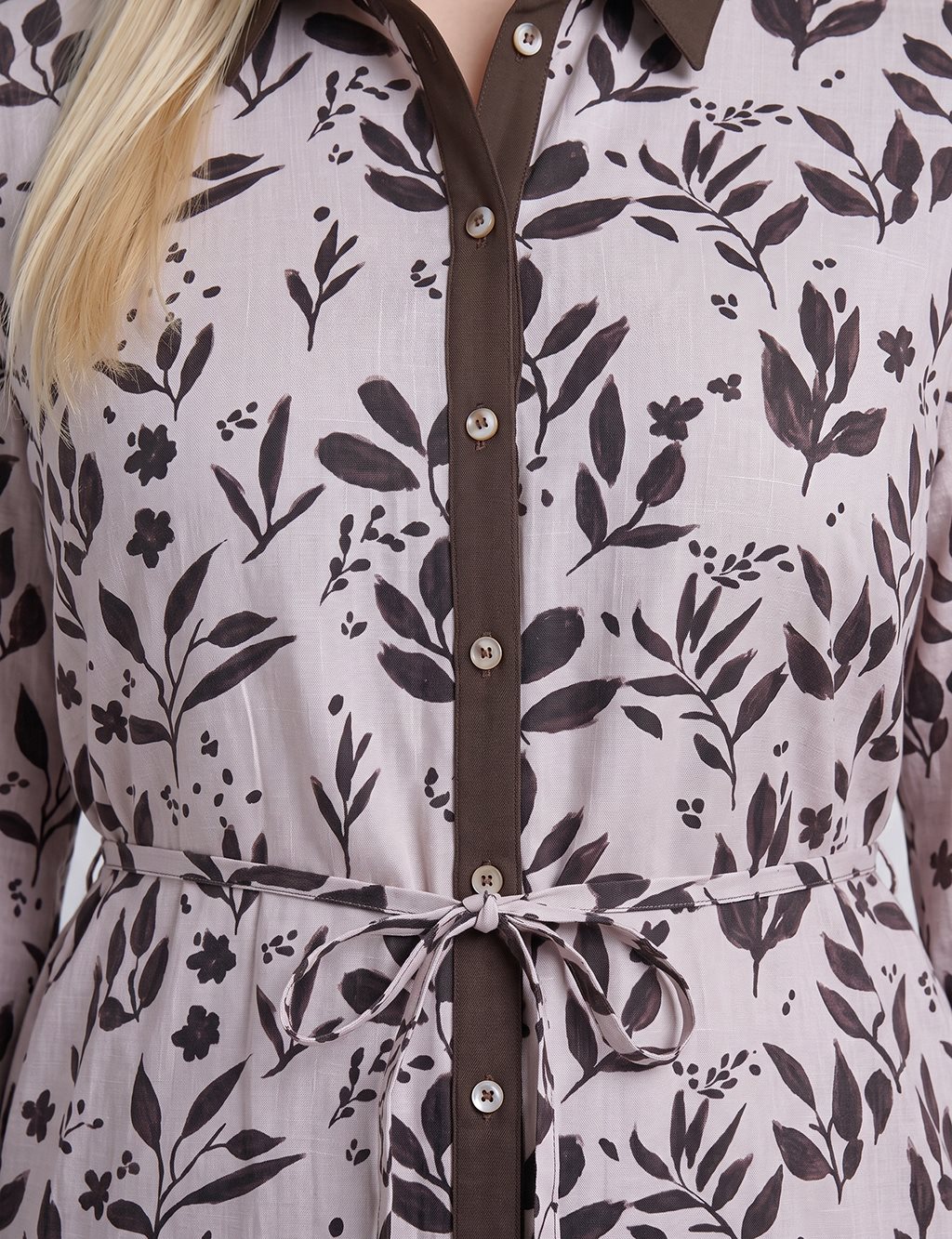 100% Cotton Floral Print Tunic – Cream