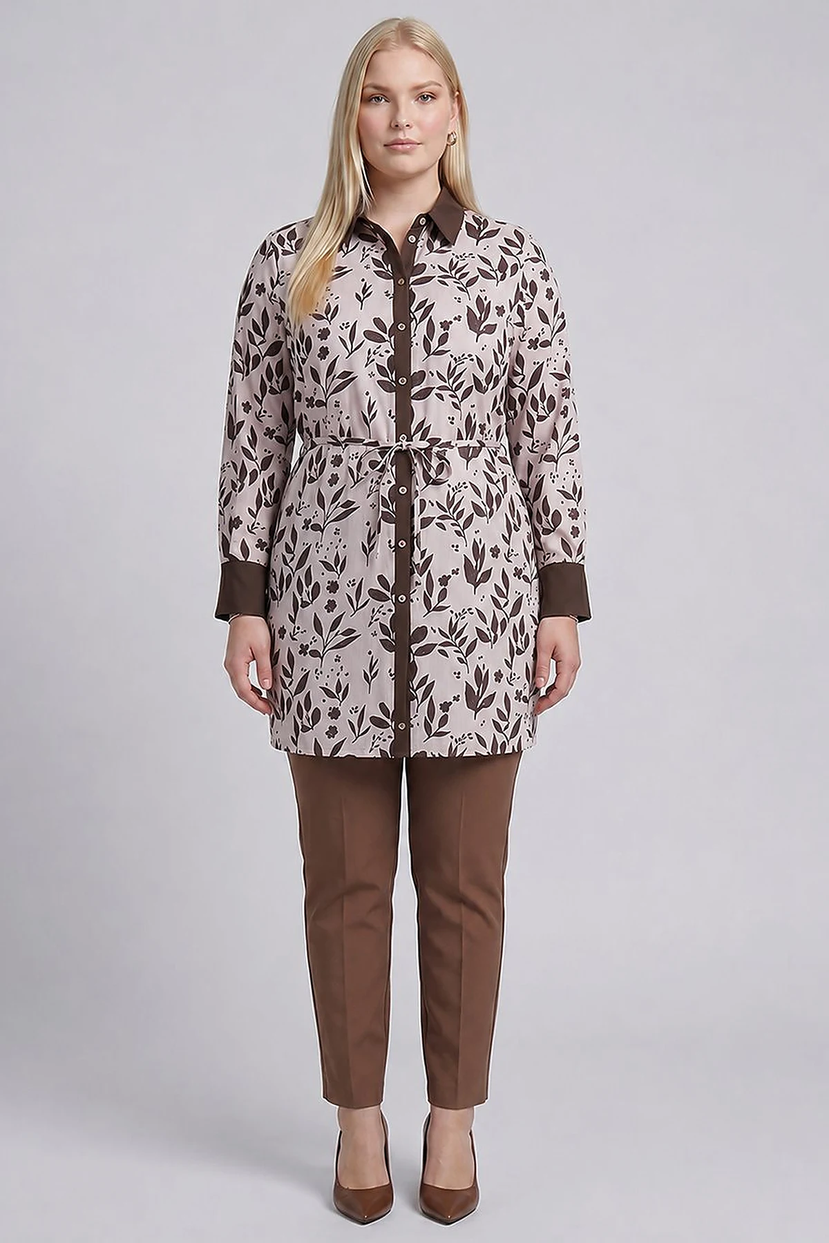 100% Cotton Floral Print Tunic – Cream