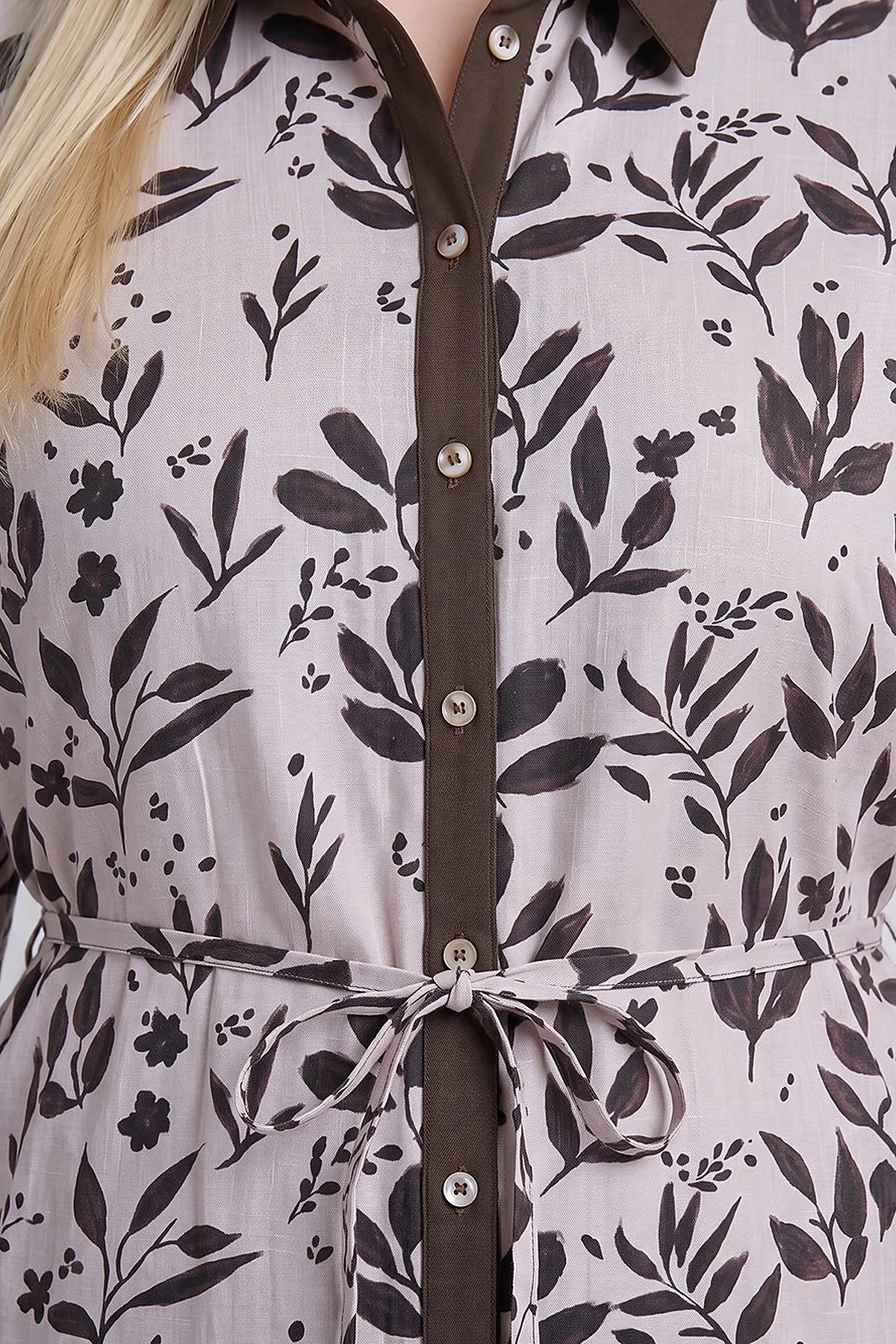 100% Cotton Floral Print Tunic – Cream