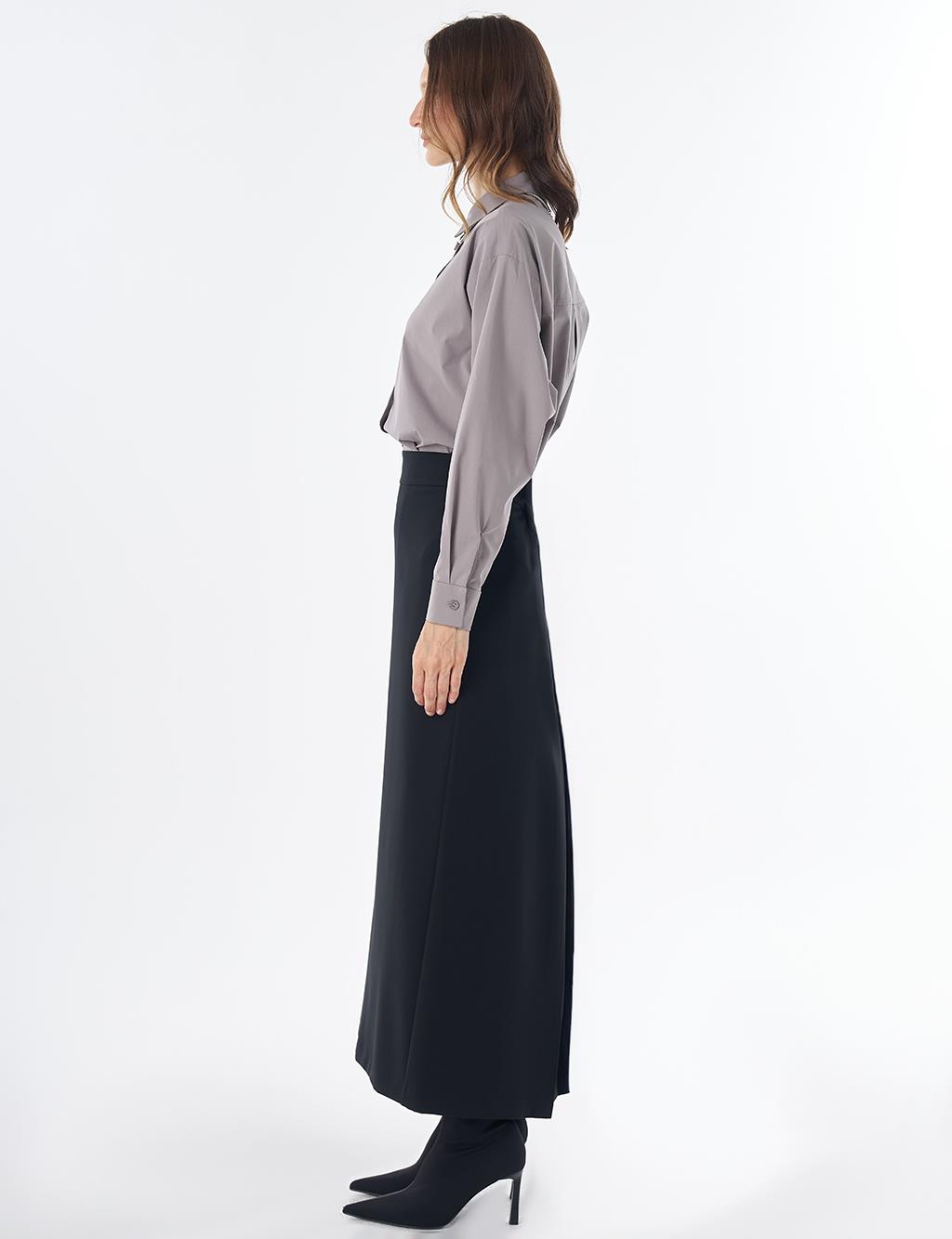 High-Waist Pencil Skirt - Black