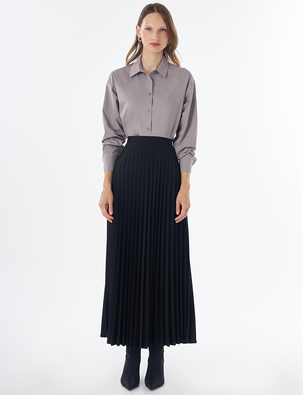 Basic Pleated Skirt - Black