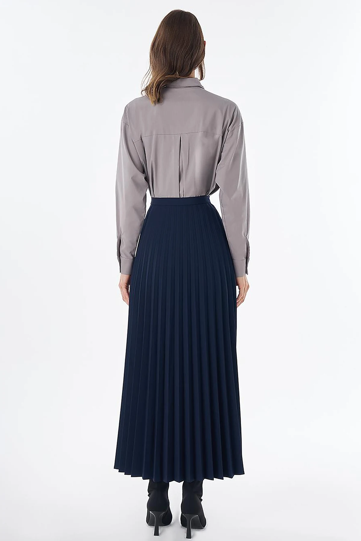 Basic Pleated Skirt - Navy