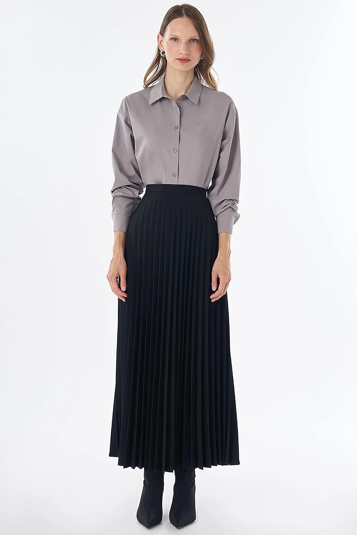 Basic Pleated Skirt - Black