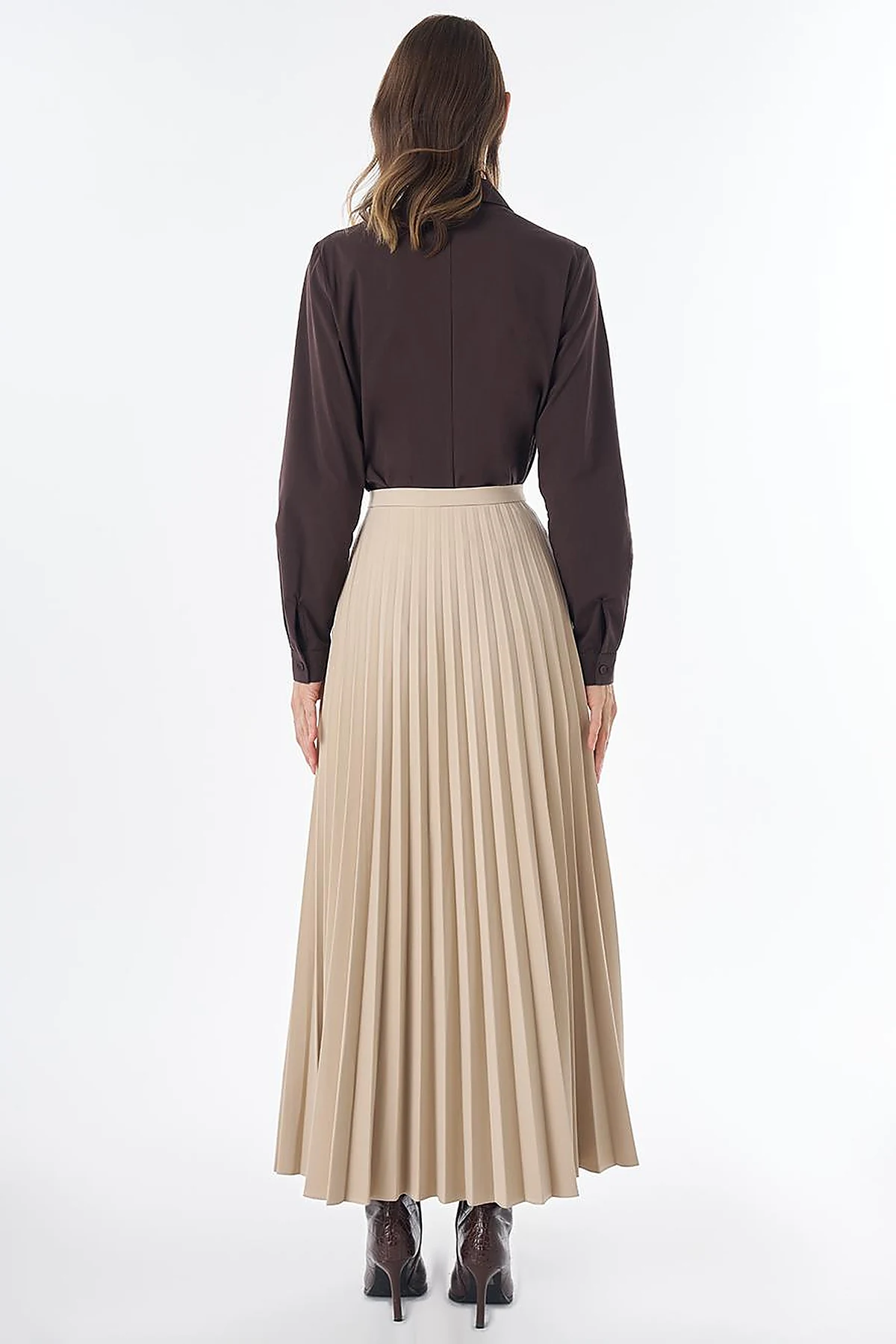 Basic Pleated Skirt - Stone