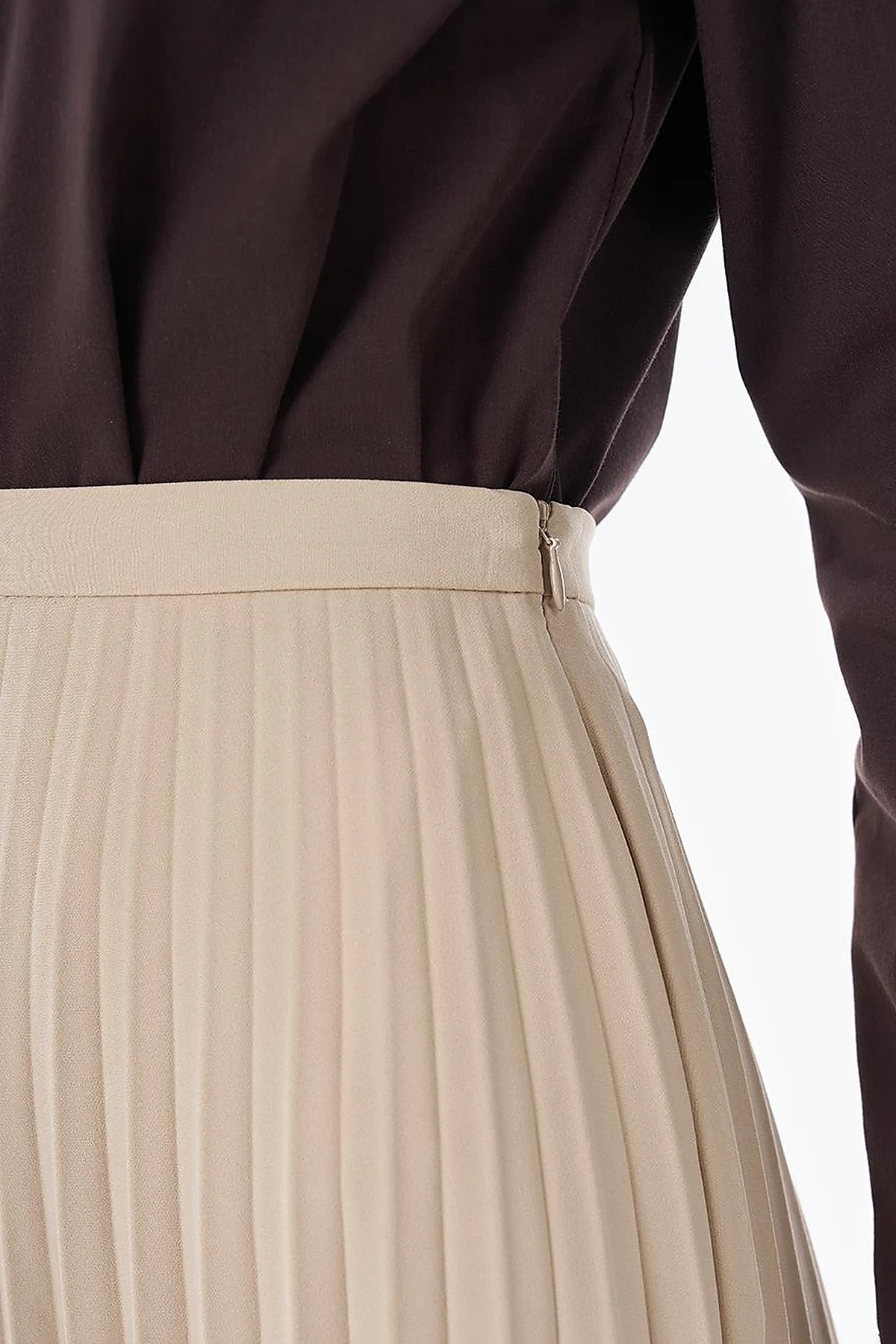 Basic Pleated Skirt - Stone