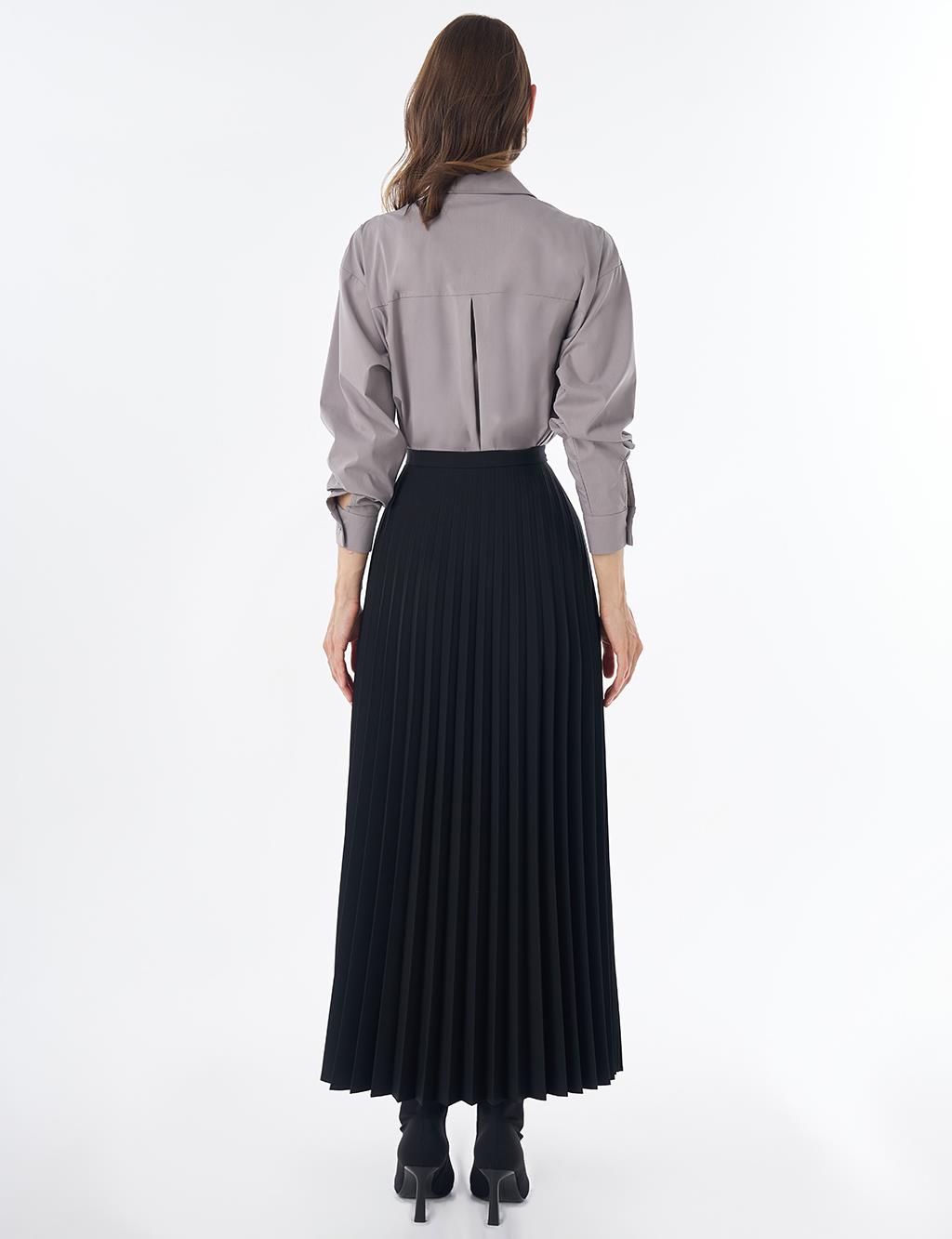Basic Pleated Skirt - Black