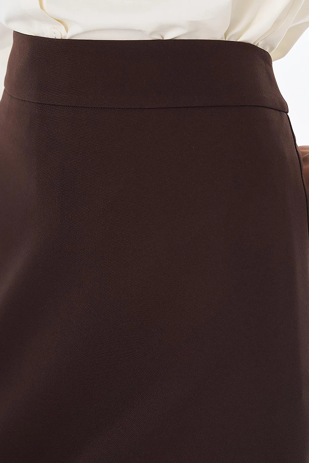 High-Waist Pencil Skirt - Dark Brown