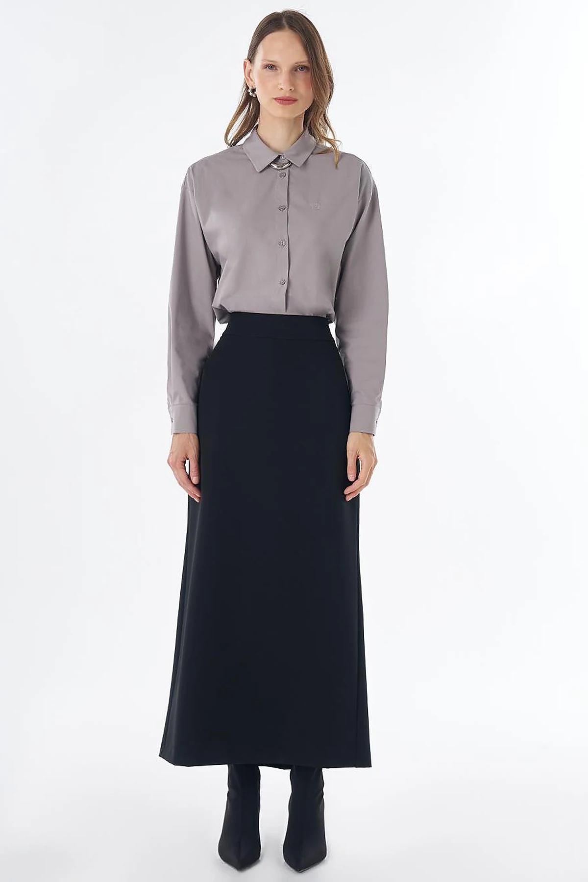 High-Waist Pencil Skirt - Black