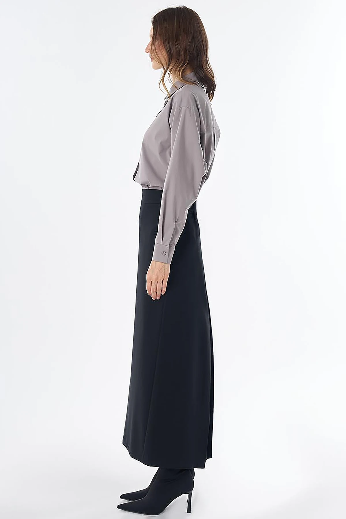 High-Waist Pencil Skirt - Black