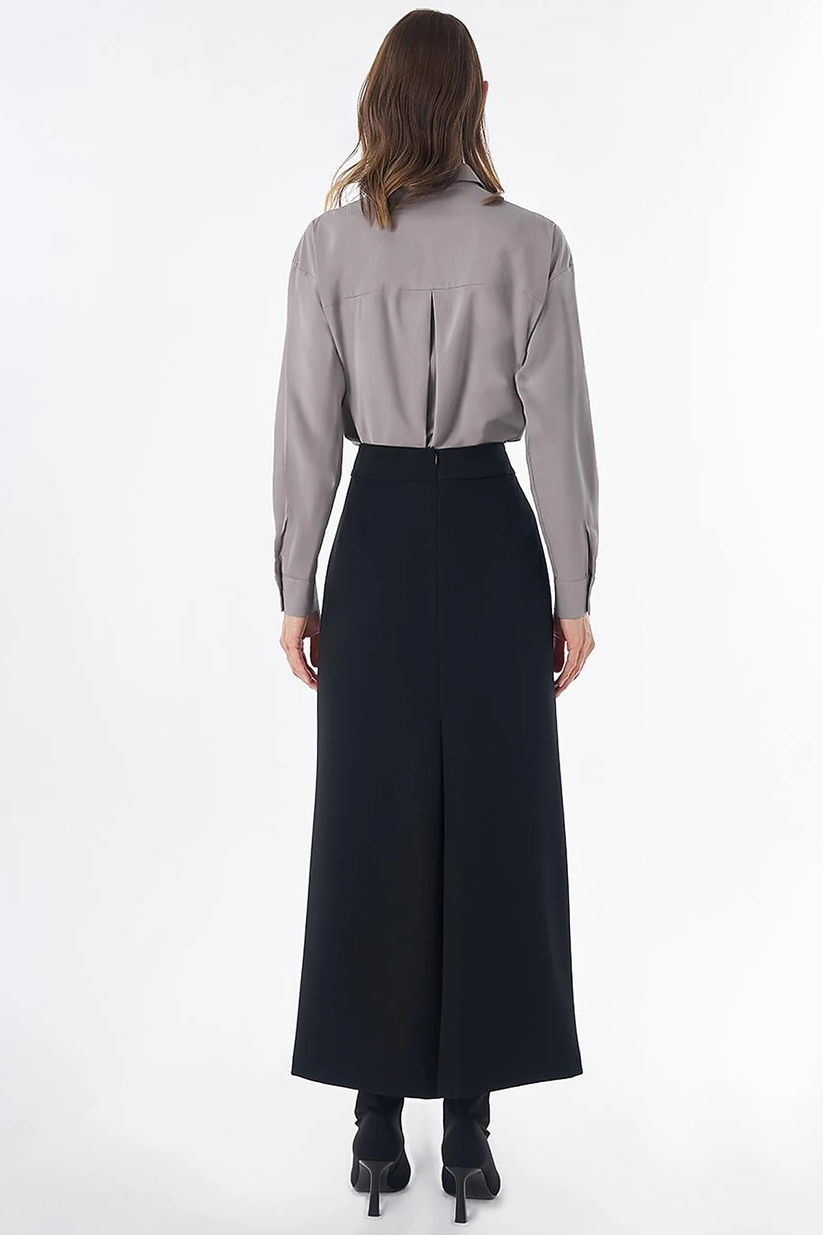 High-Waist Pencil Skirt - Black