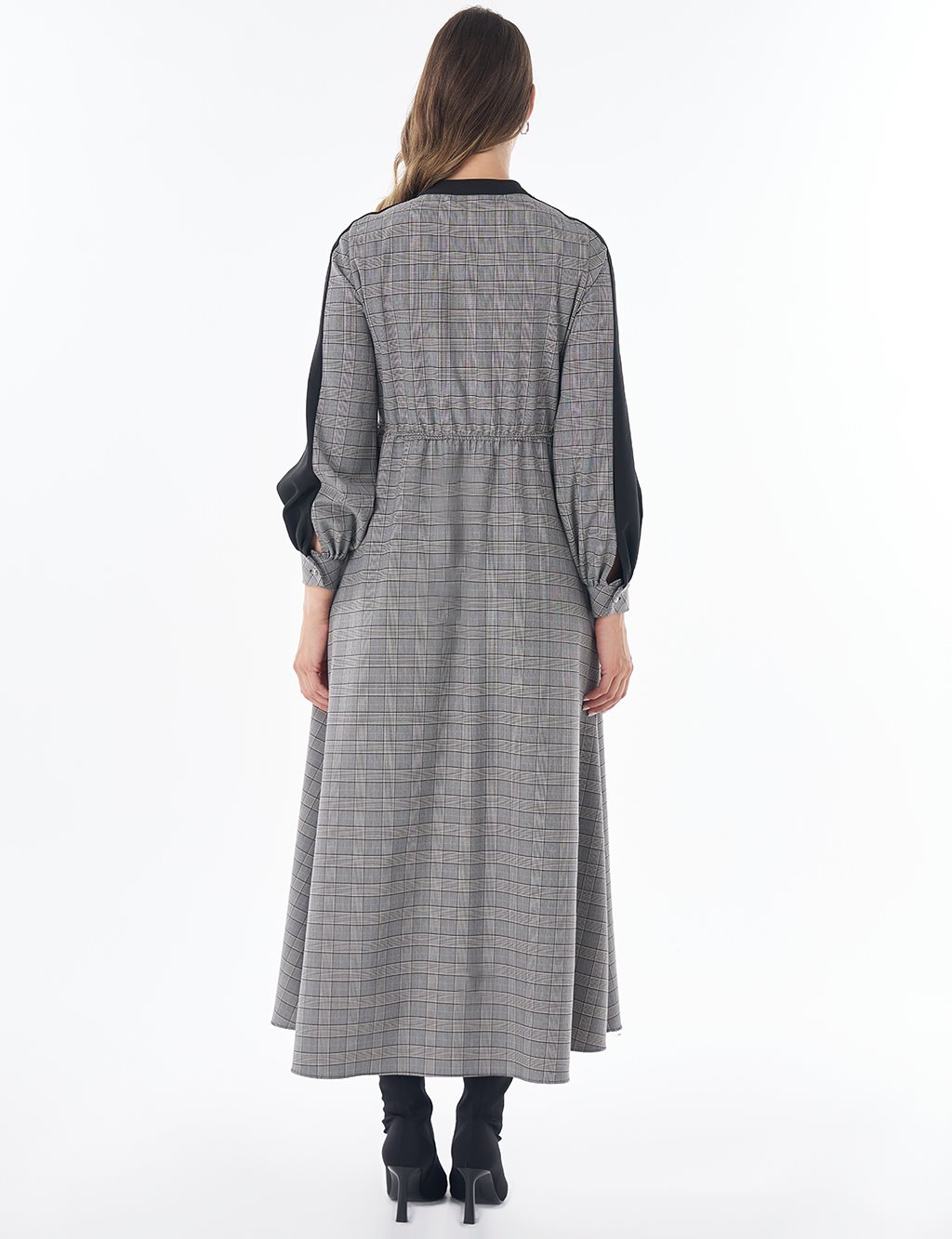 Plaid Maxi Dress in Black