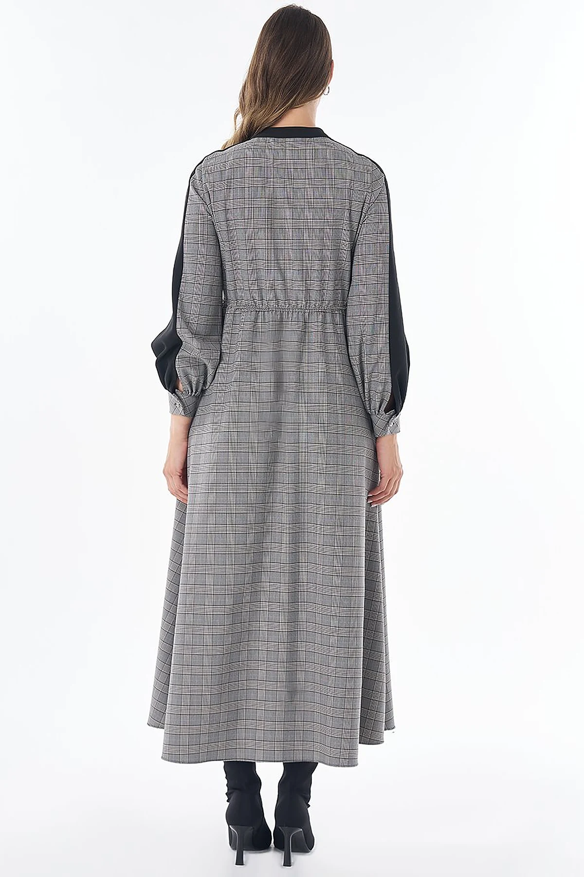 Plaid Maxi Dress in Black