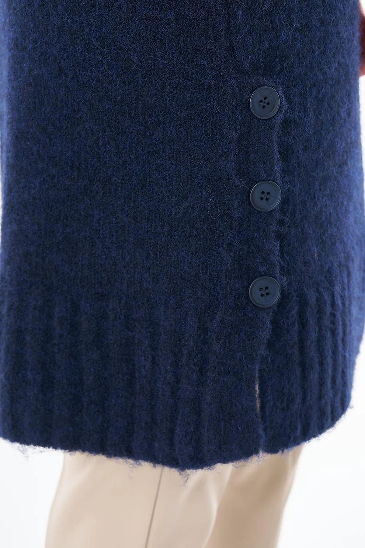 Button-Detail Knit Vest Dark Navy