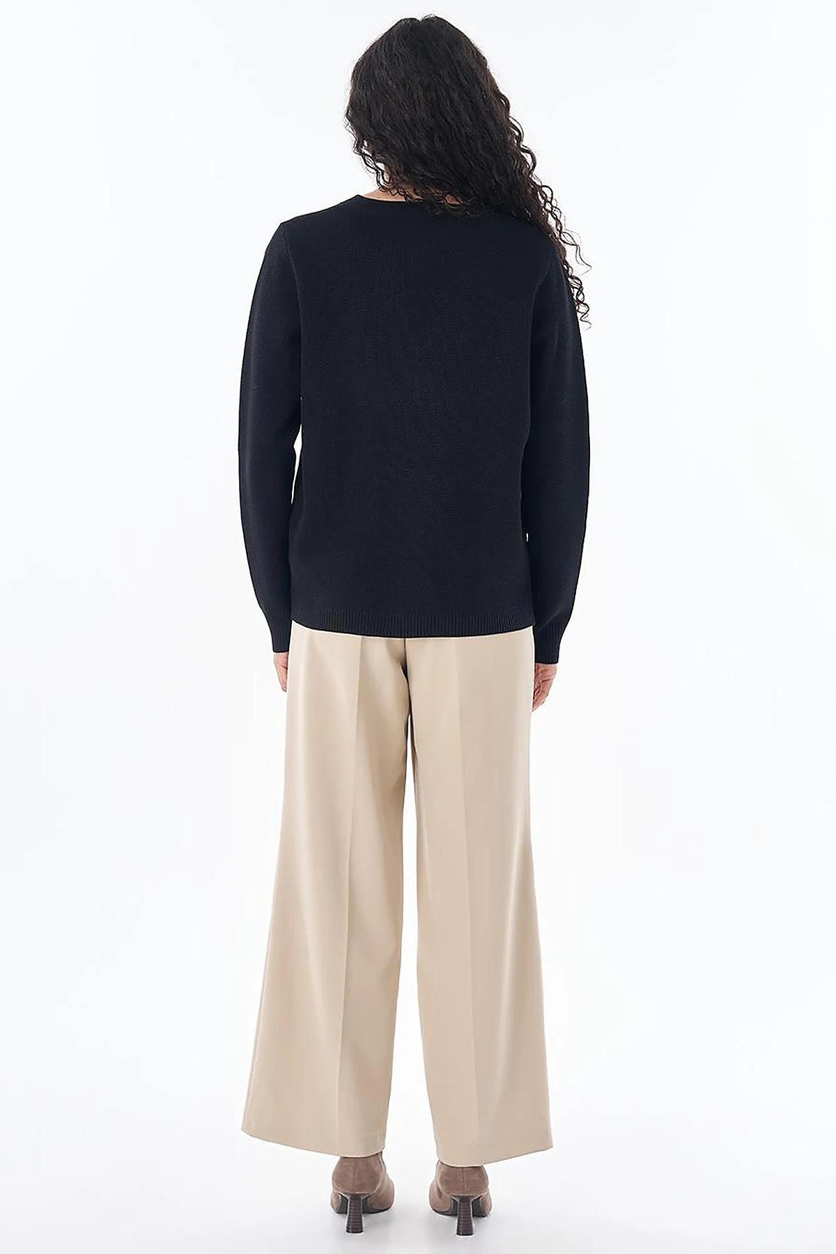 Buttoned Knit Cardigan Black