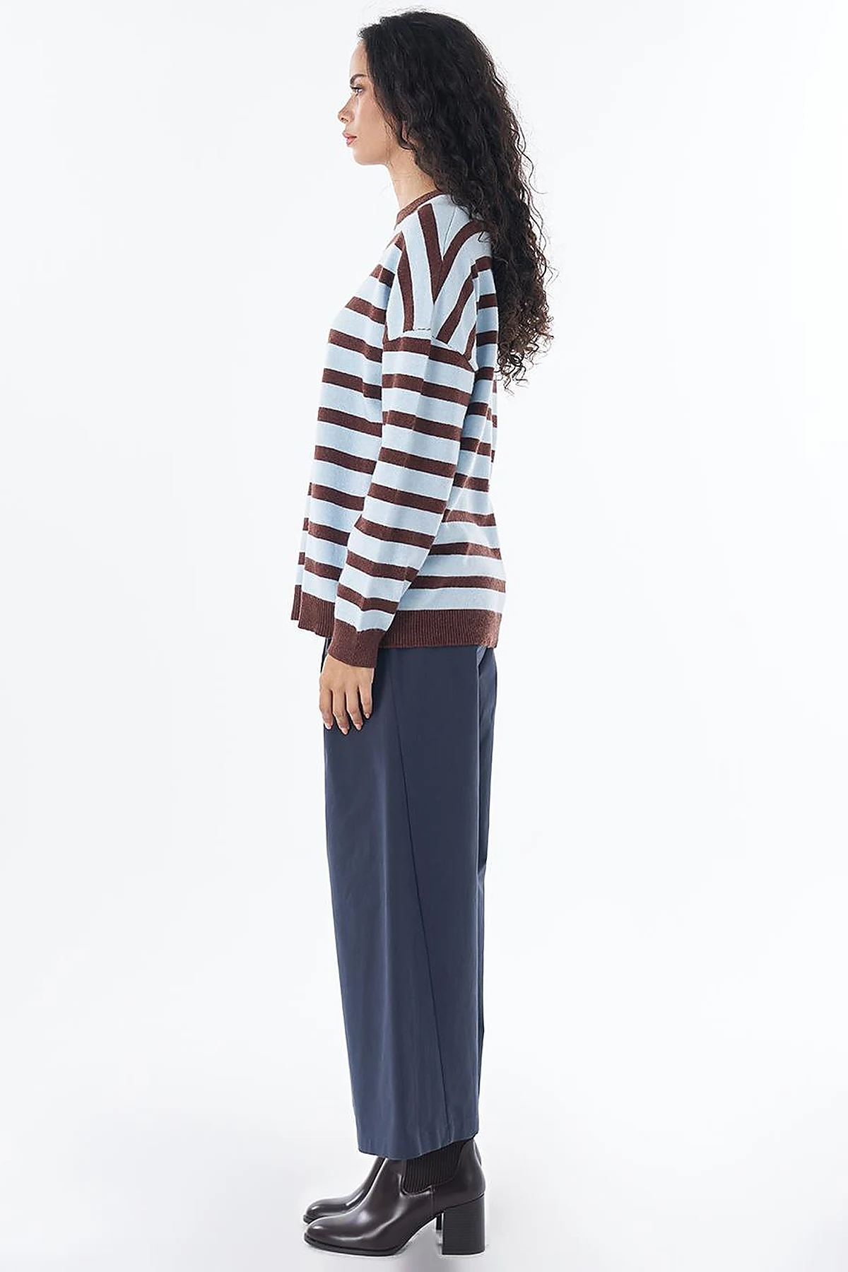 Drop-Shoulder Knit Tunic Blue