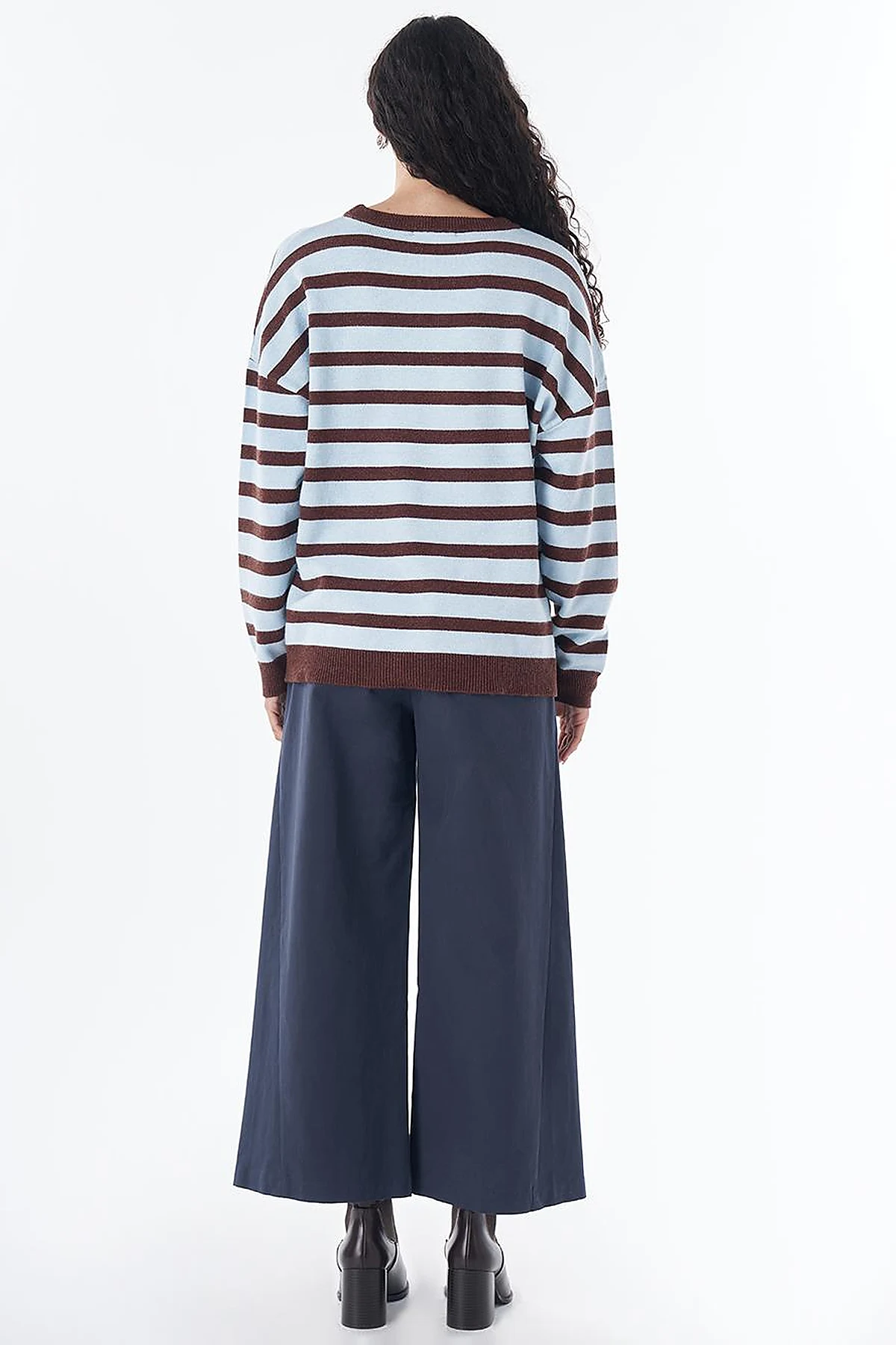 Drop-Shoulder Knit Tunic Blue