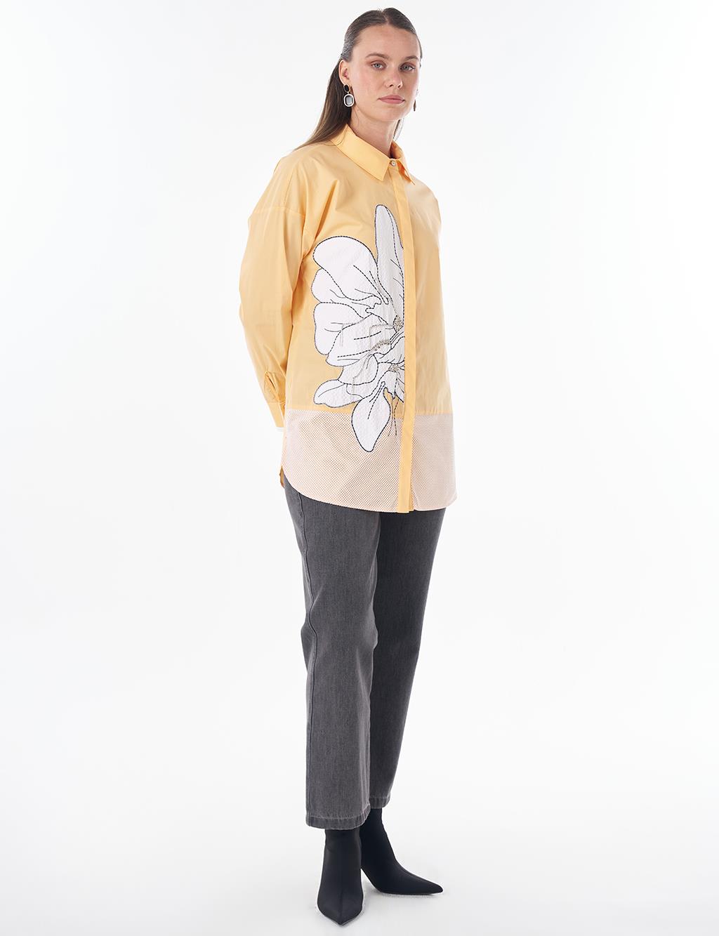 Mesh Trim Cotton Tunic – Melon