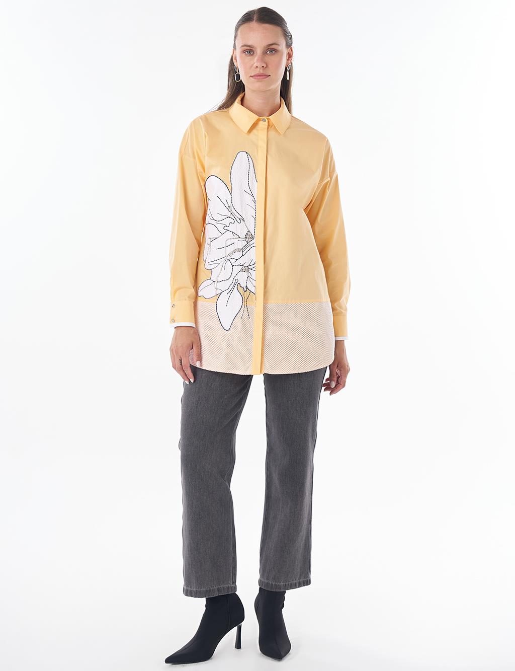 Mesh Trim Cotton Tunic – Melon