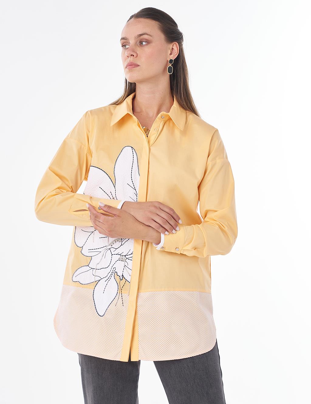 Mesh Trim Cotton Tunic – Melon