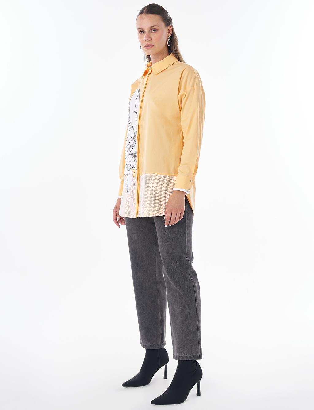 Mesh Trim Cotton Tunic – Melon
