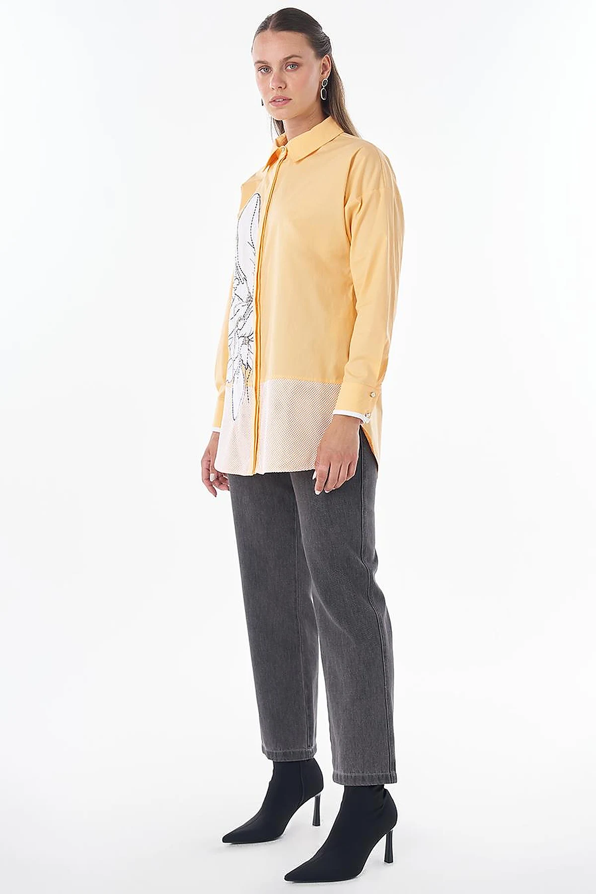Mesh Trim Cotton Tunic – Melon