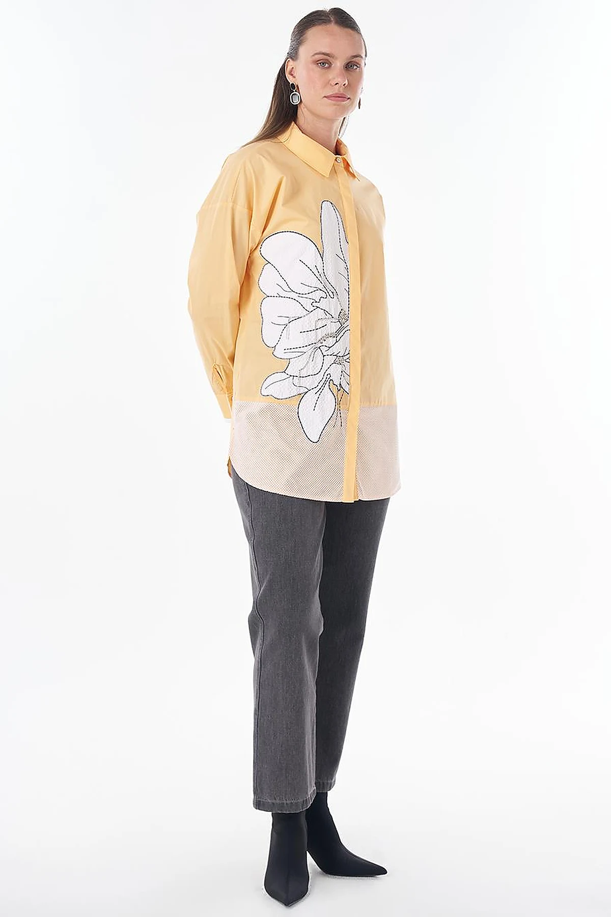 Mesh Trim Cotton Tunic – Melon