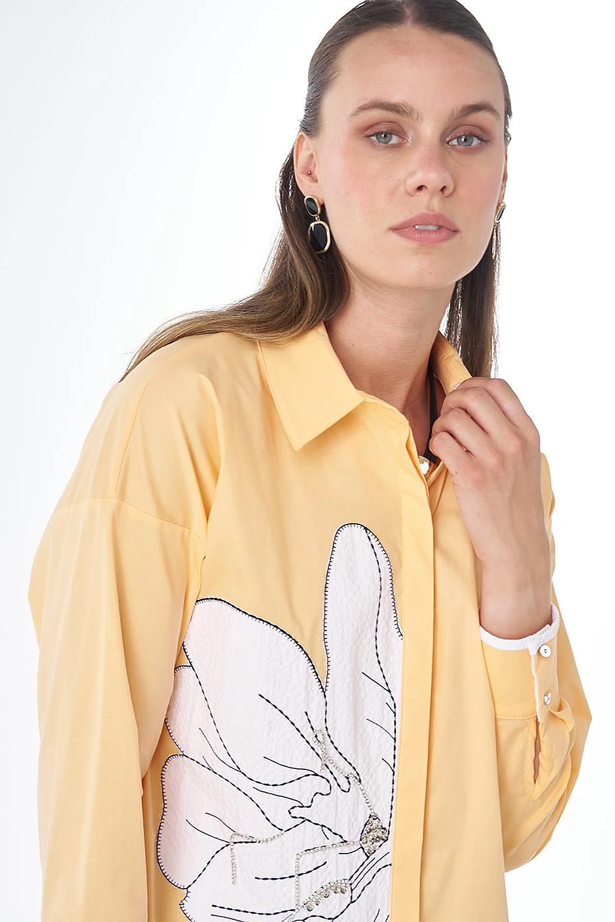 Mesh Trim Cotton Tunic – Melon