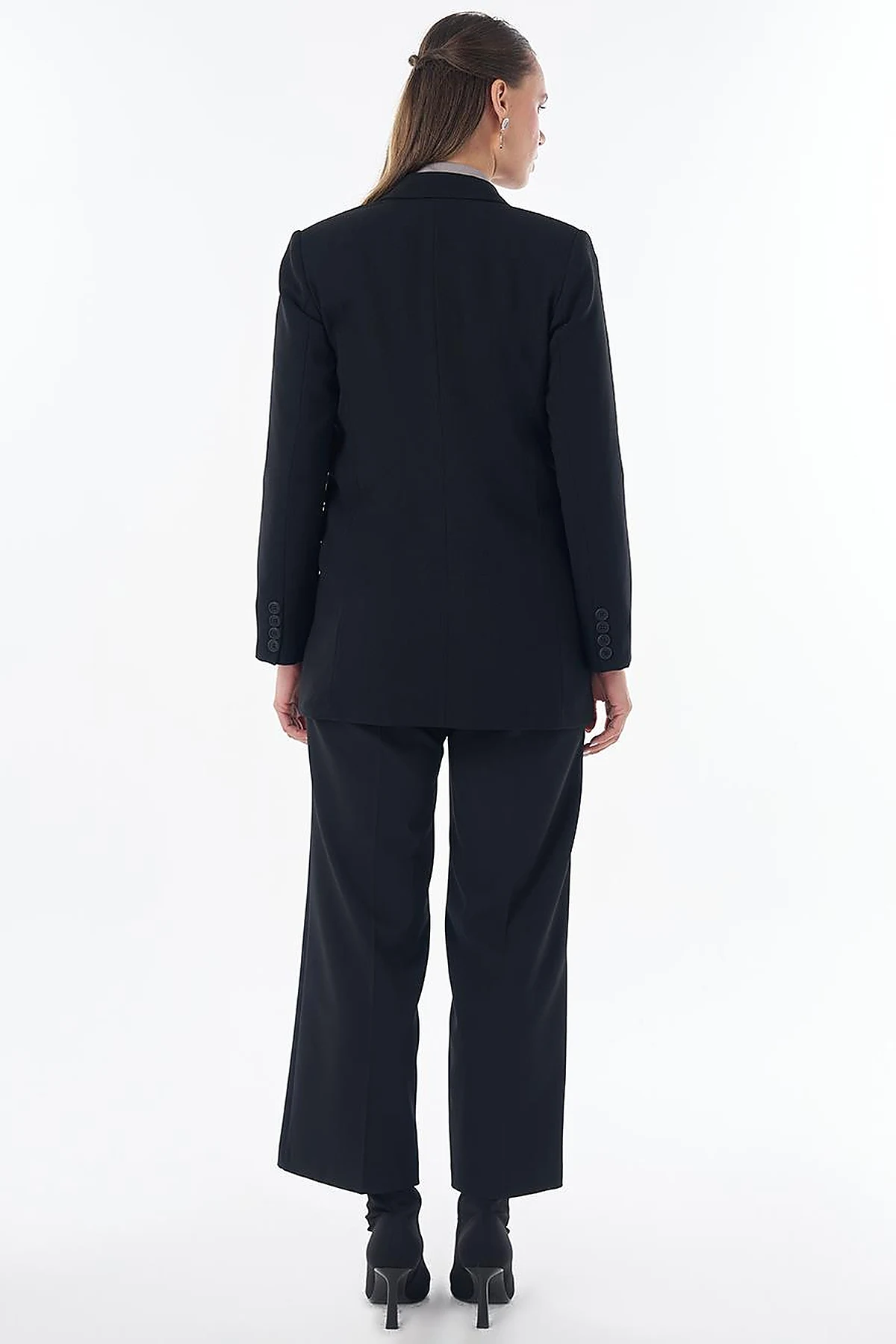 Cover Pocket Crepe Blazer Jacket Black