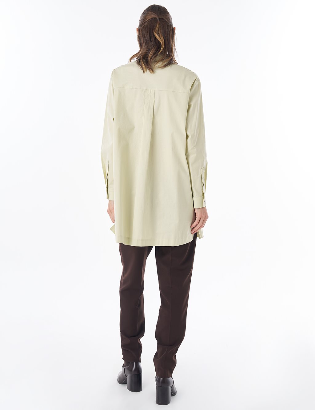 Layered Cotton Blouse Light Lime