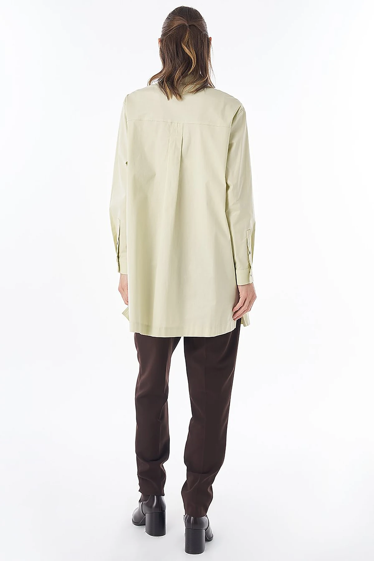 Layered Cotton Blouse Light Lime