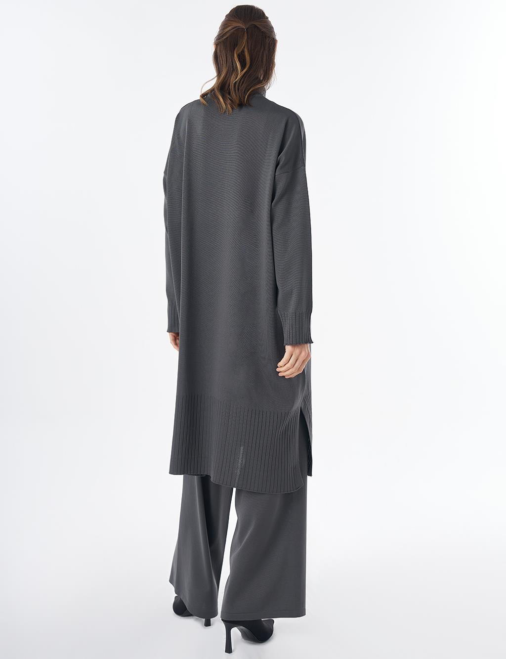 Turtleneck Knit Set Grey