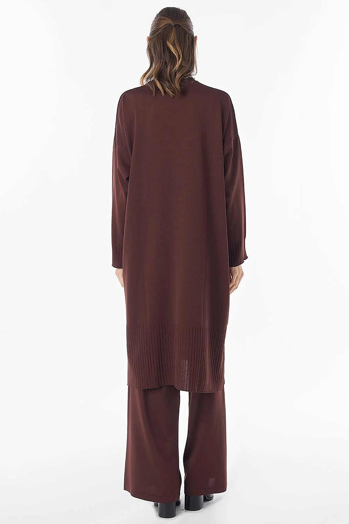 Turtleneck Knit Set Brown