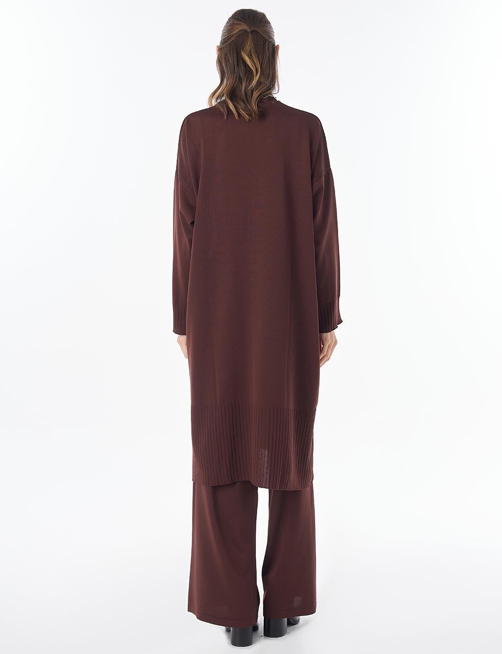 Turtleneck Knit Set Brown