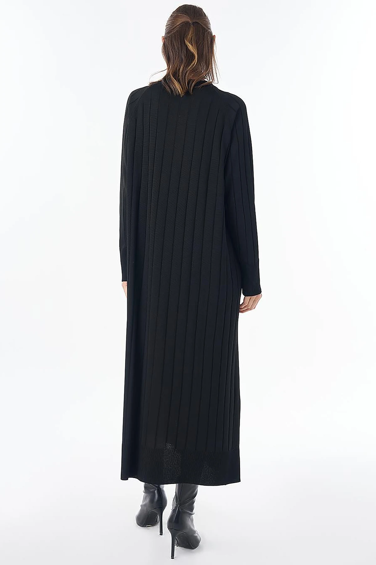 Long Knit Cardigan - Black