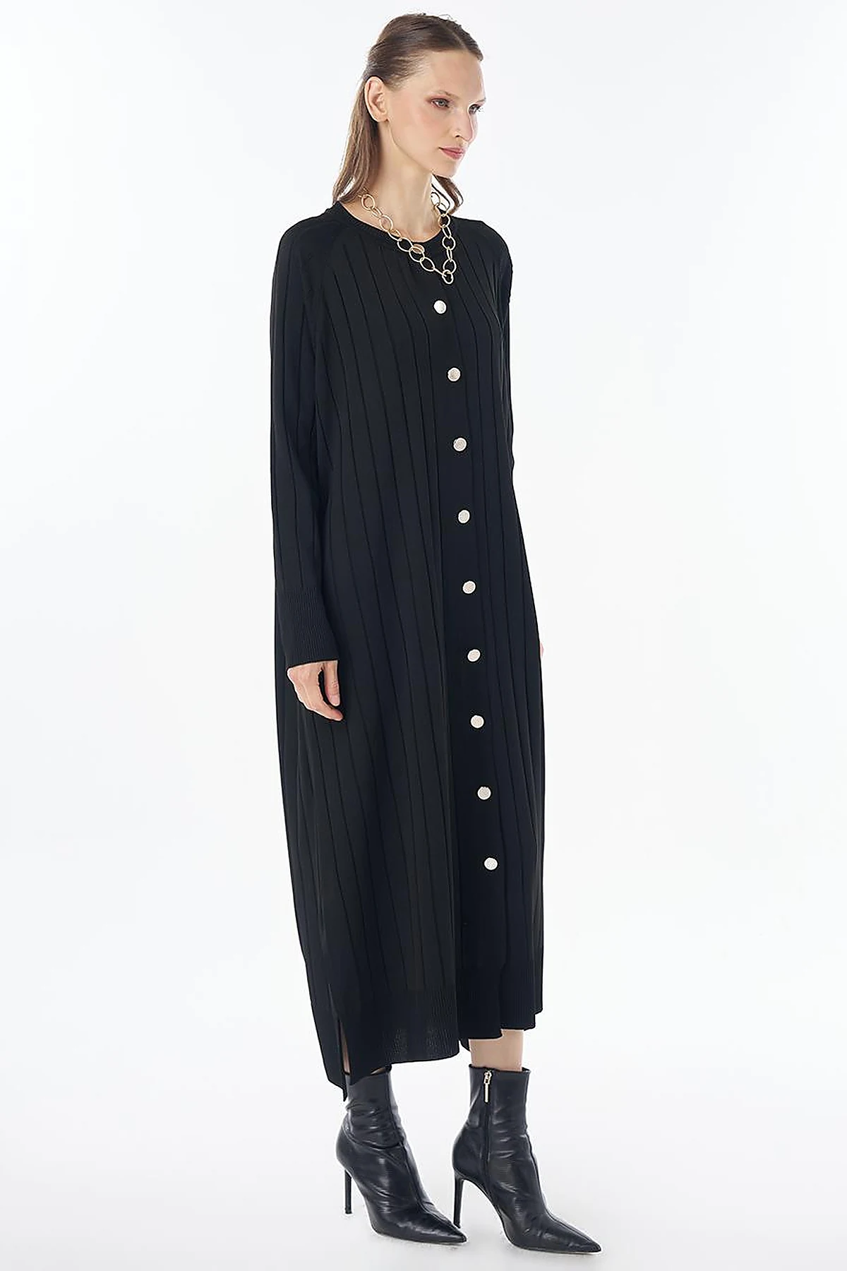 Long Knit Cardigan - Black