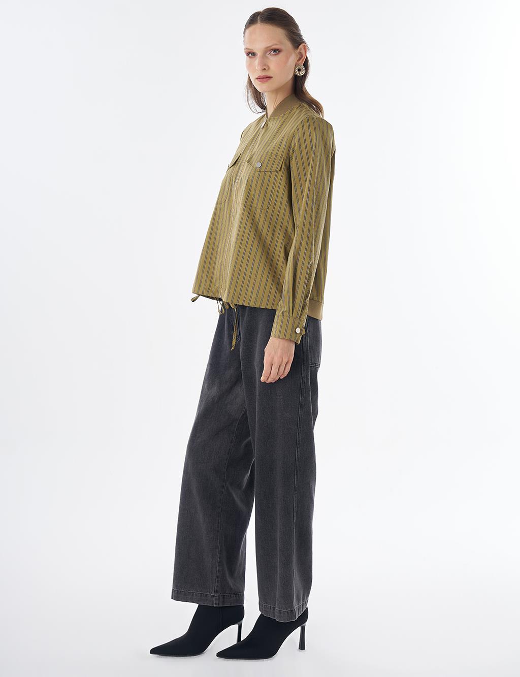 Cotton College Collar Blouse - Mustard