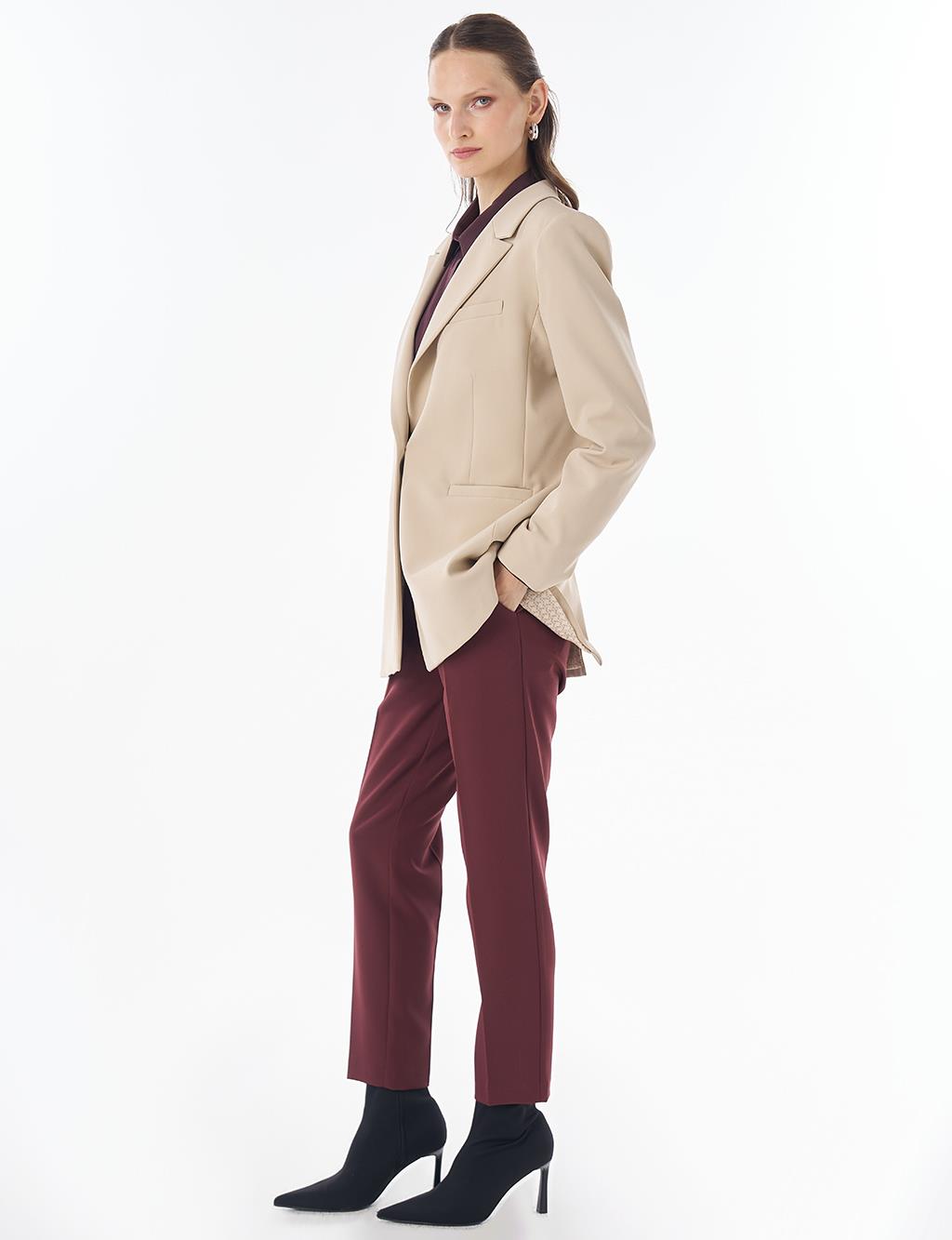 Single-Button Basic Blazer - Stone